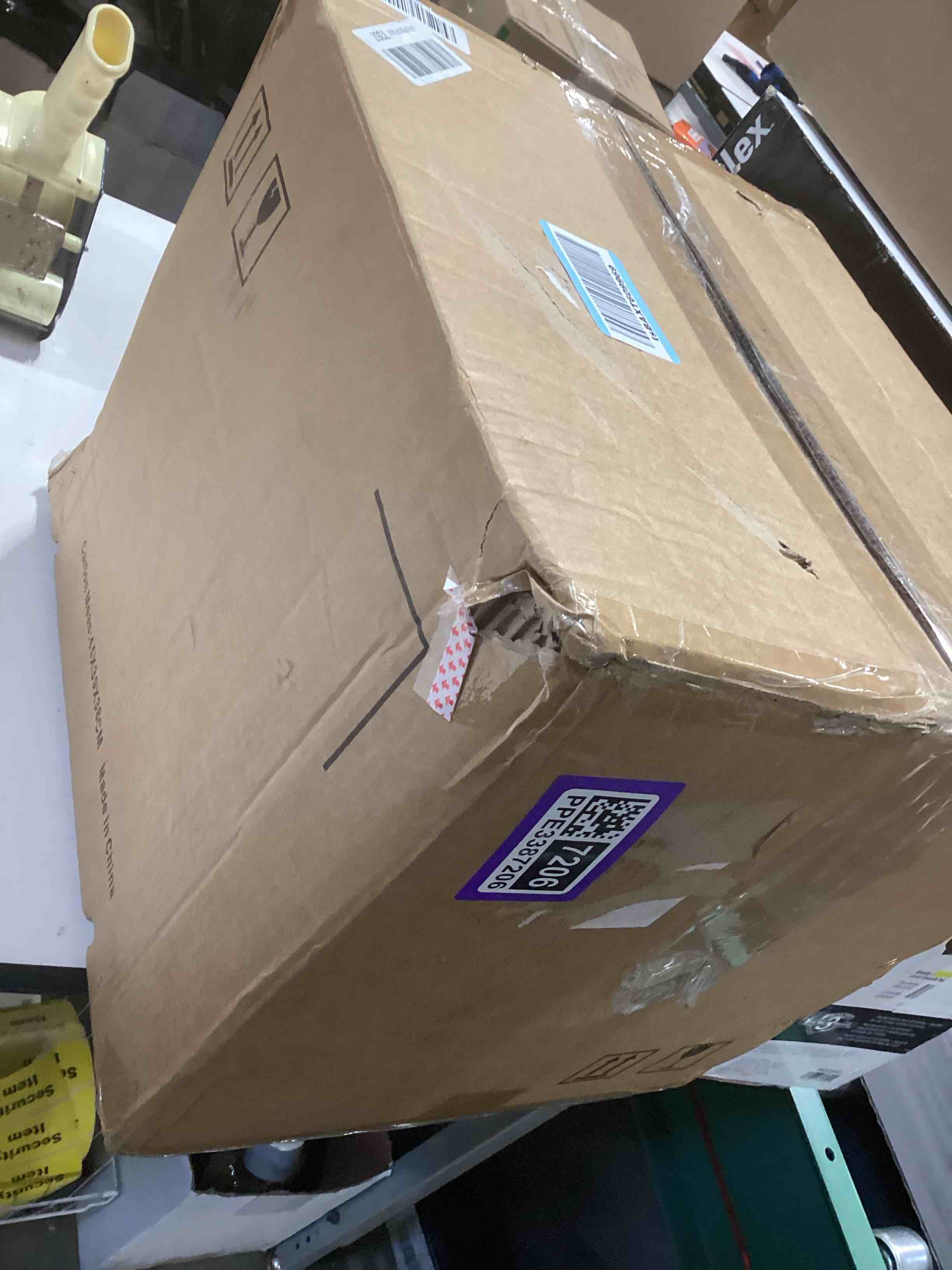 Condition photo showing As Is for 45L Universal Aluminum Motorcycle Top Case - Waterproof Tail Box With Security Lock for Helmet and Luggage Storage - Scooter Compatible (Black)