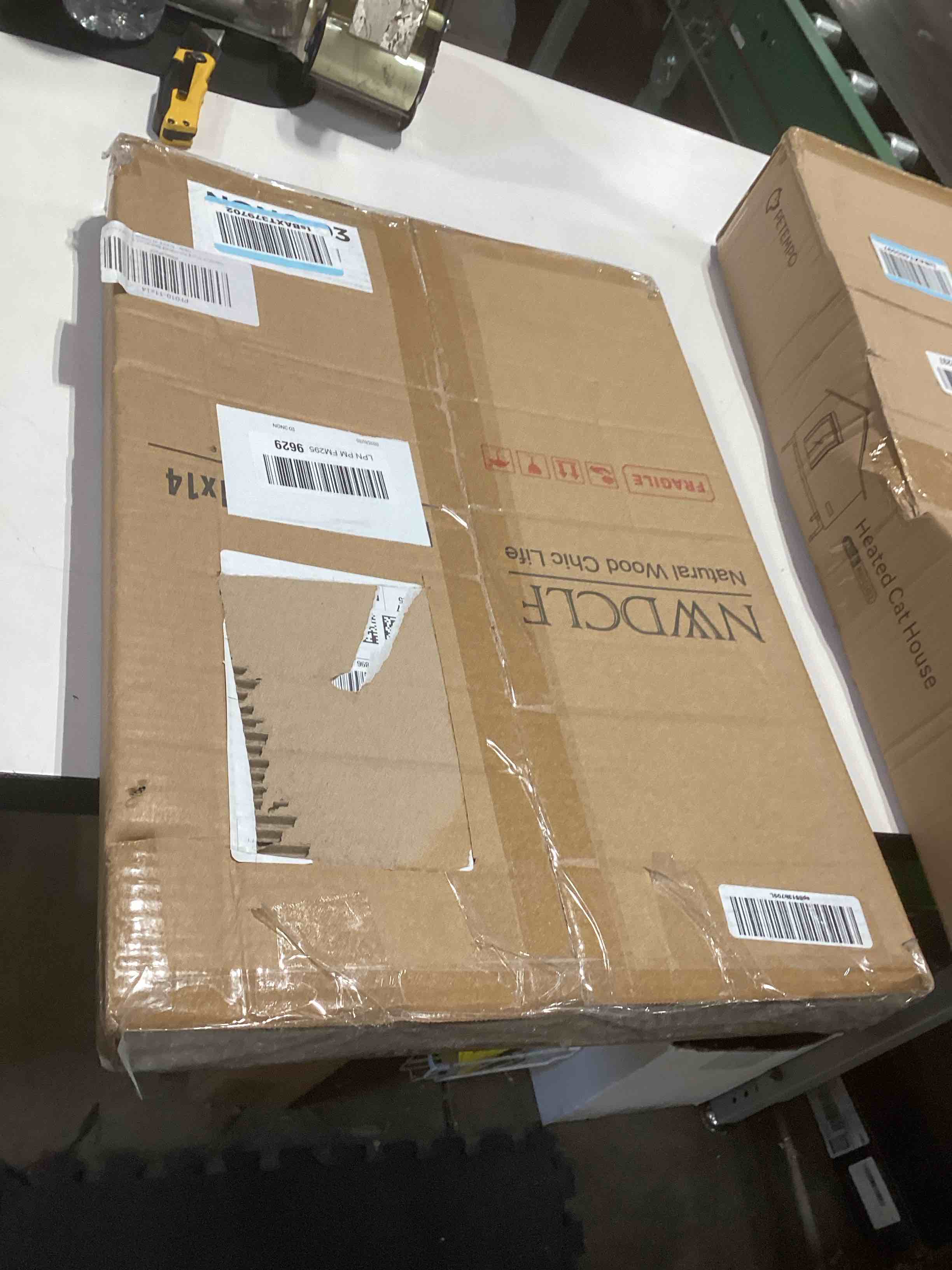 Condition photo showing As Is for Rustic 11x14 Picture Frame, Reclaimed Barnwood Photo Frame with Real Glass, Distressed Natural Wood Frame for Wall Mount, Farmhouse Country Home Office Cabin Décor