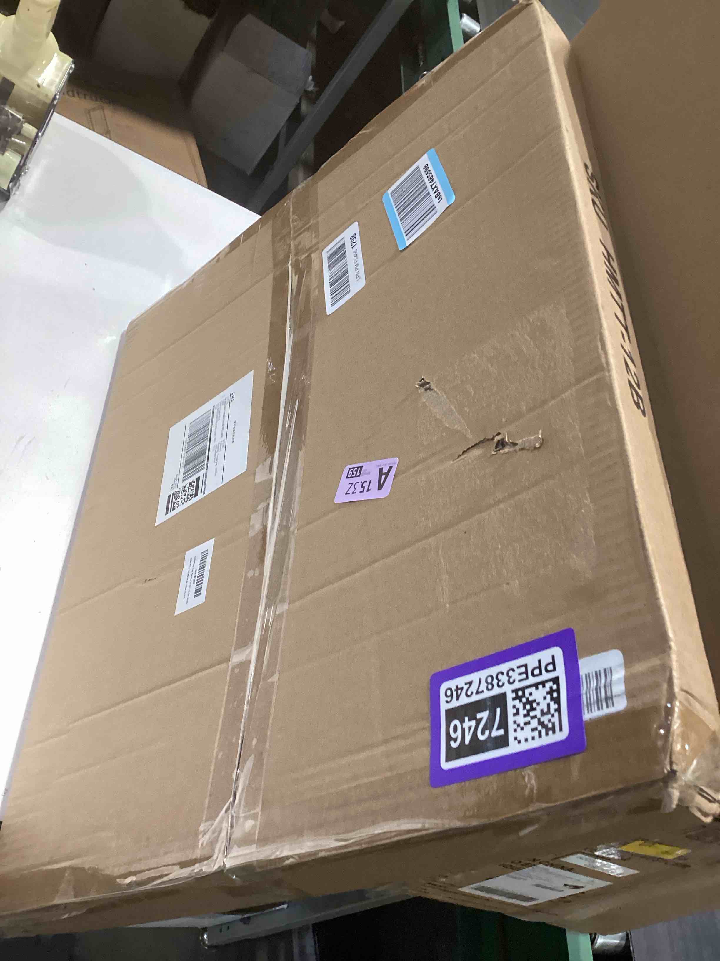 Condition photo showing As Is for HollyHOME Round Metal Side Table, Outdoor Small Folding Accent Stand with Removable Tray, 17.72'' Portable End Table for Balconies, Gardens, Living Rooms and Bedrooms, Black