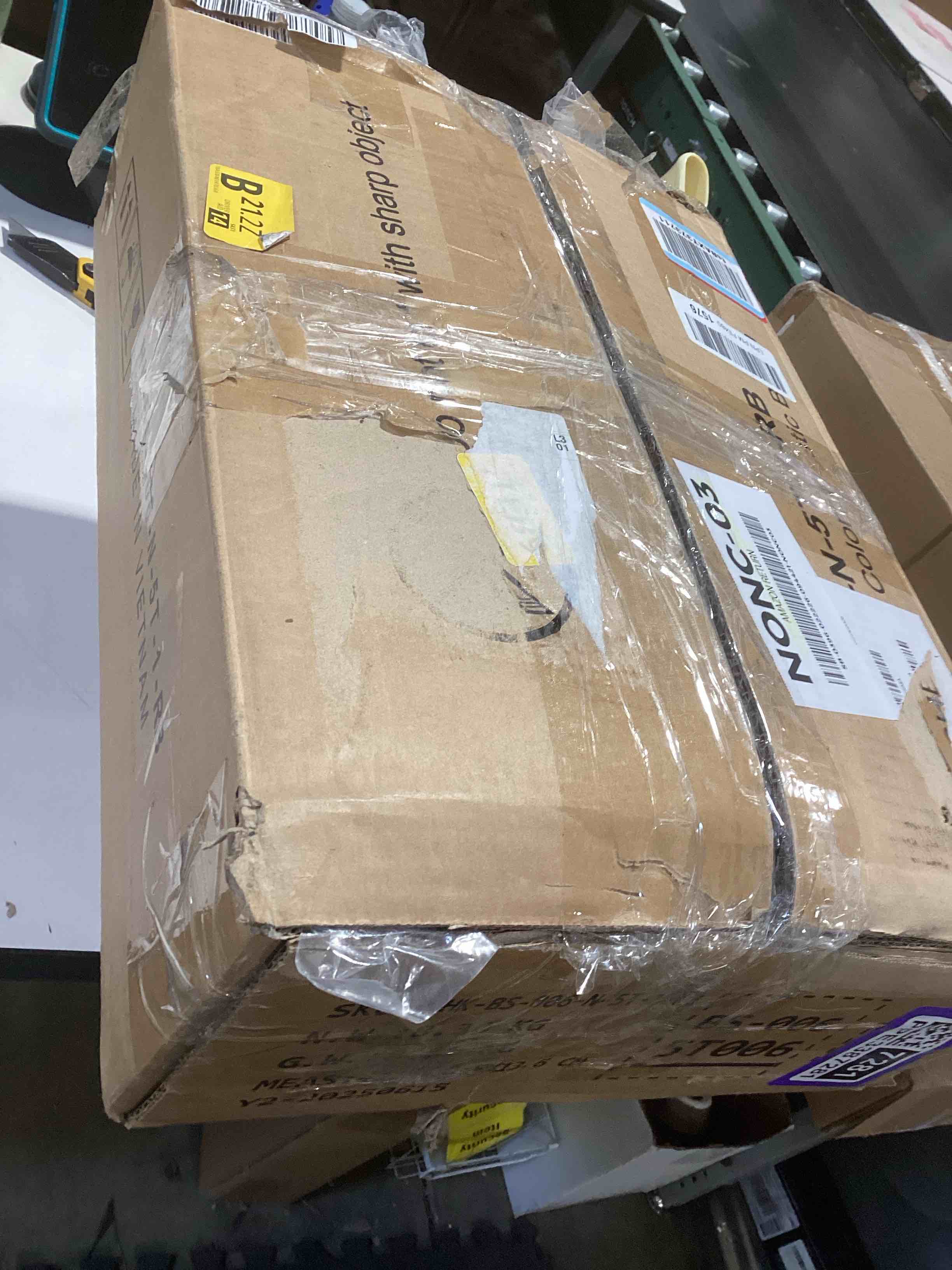 Condition photo showing As Is for Furologee 5 Tier Bookshelf with Drawer, Tall Narrow Bookcase with Shelves, Wood and Metal Bookshelves Storage Organizer, Industrial Display Standing Shelf Unit for Bedroom, Living Room, Rustic Brown 5 Tier Rustic Brown