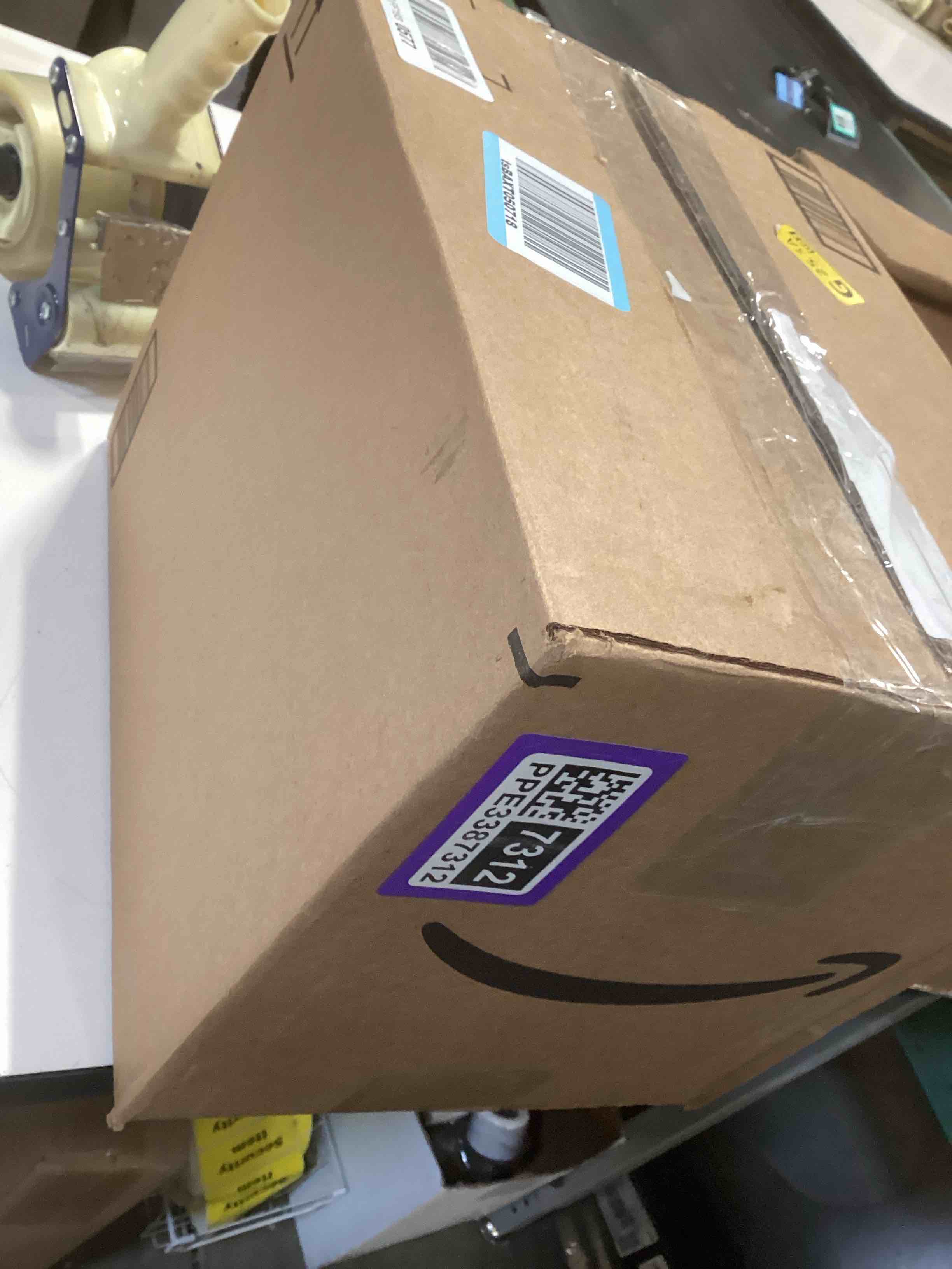 Condition photo showing As Is for Vlando Makeup Organizer for Vanity,Large Capacity Countertop Organizer with Drawers, PU Leather Cosmetic Display Case for Lipstick,Brushes,Skincare,Nail polish and Bedroom Storage (White) 3 layers-White