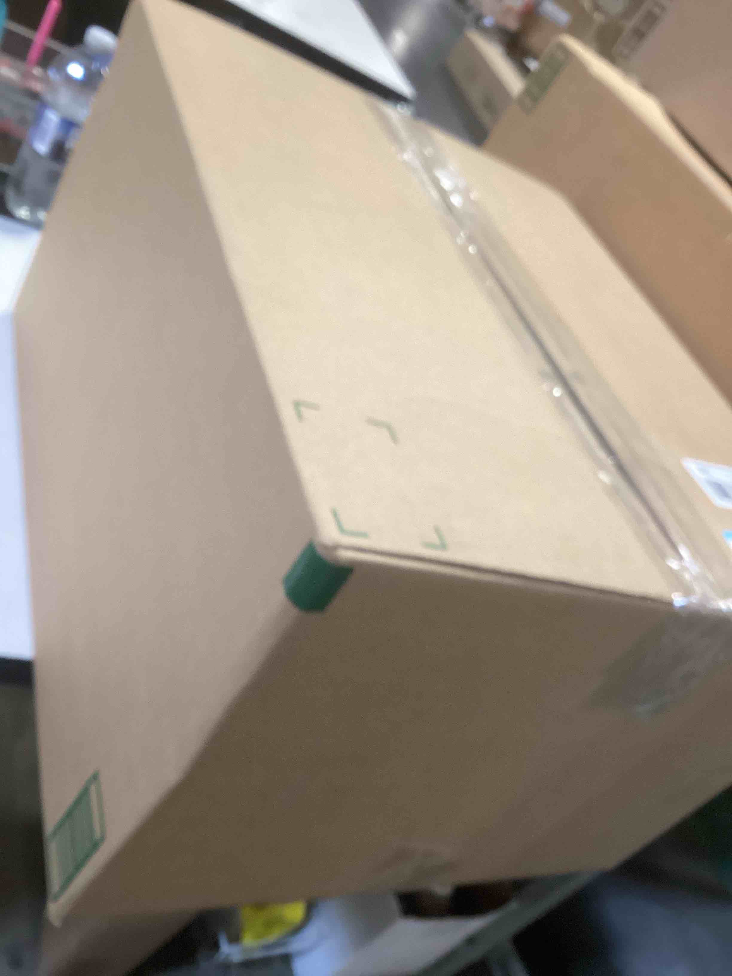 Condition photo showing Good Condition for Rubbermaid Small Kitchen Bathroom Trash Can, 9 Gallons, White, Waste Basket for Under Counter/Kitchen/Office/Bedroom/Bathroom