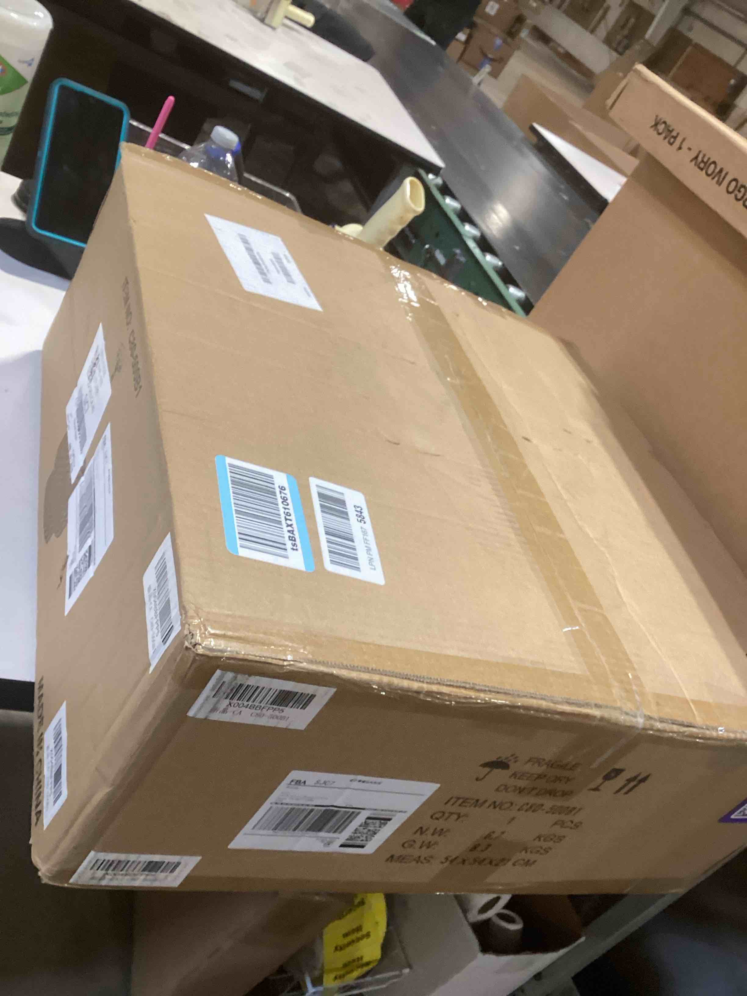 Condition photo showing As Is for Black Crystal Chandelier 6-Lights Luxury Crystal Pendant Chandelier 20'' Drum Semi Flush Mount Ceiling Lights for Dining Room Foyer Living Room Bedroom Kitchen Black Medium-20”