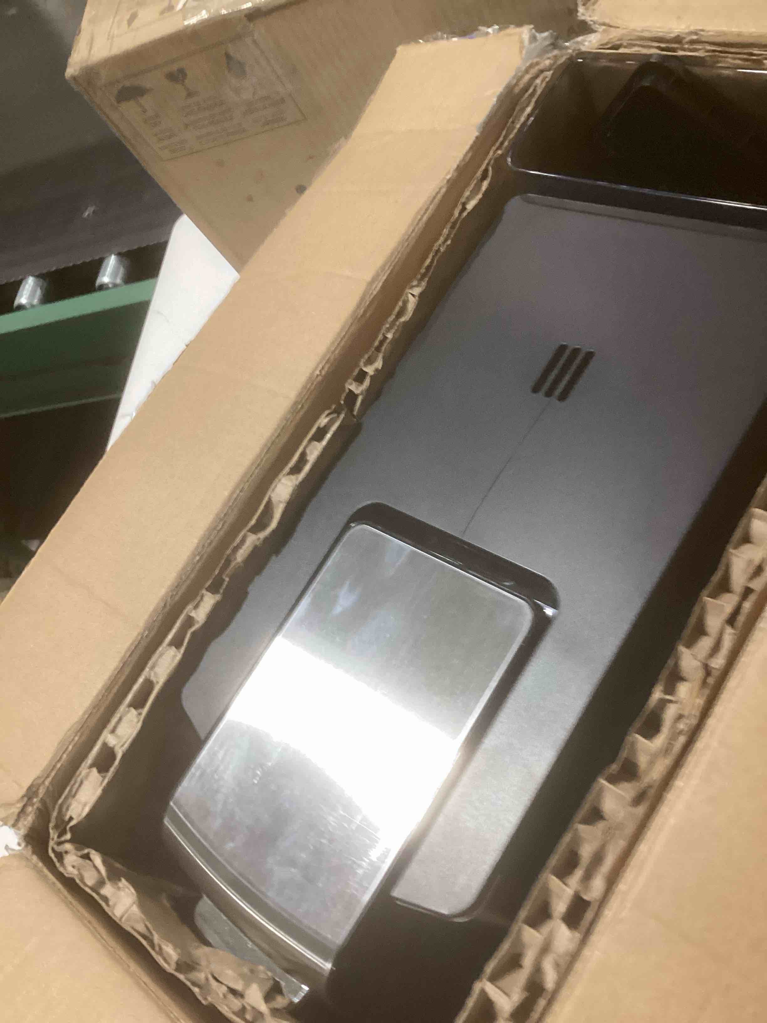 Condition photo showing As Is for Hamilton Beach FlexBrew Advanced 5-in-1 Programmable 12 Cup Drip and Single Serve Hot & Iced Coffee Maker with Movable 60 oz. Water Reservoir, Use Pod Packs and Grounds, Fast Brewing, Black (49924)