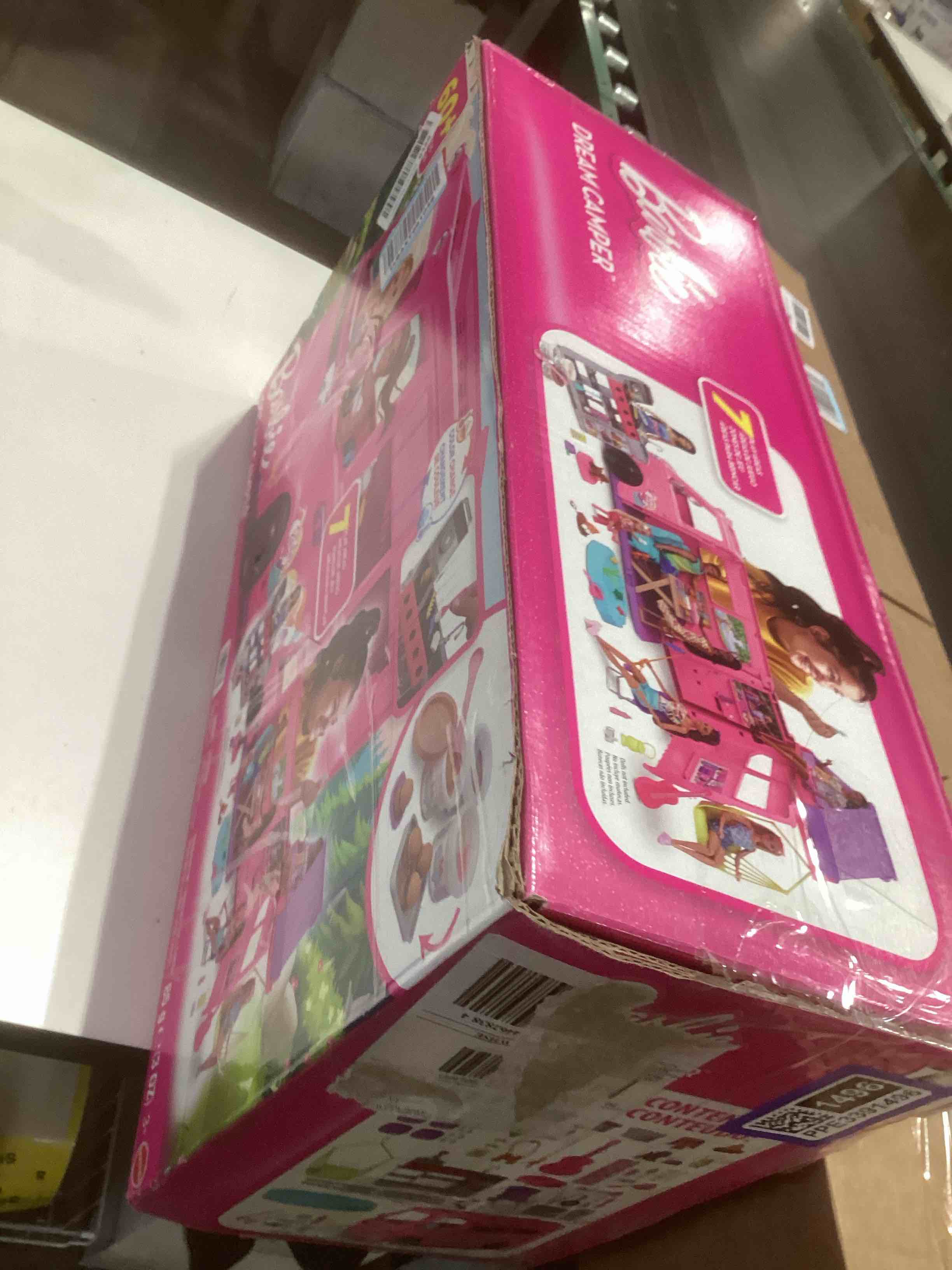 Condition photo showing Good Condition for Barbie Dream Camper New for 2025 Playset with Roof Tent, Swing Chair, Fishing Pond, BBQ Grill with Color-Change Feature & 60+ Accessories Including Dough