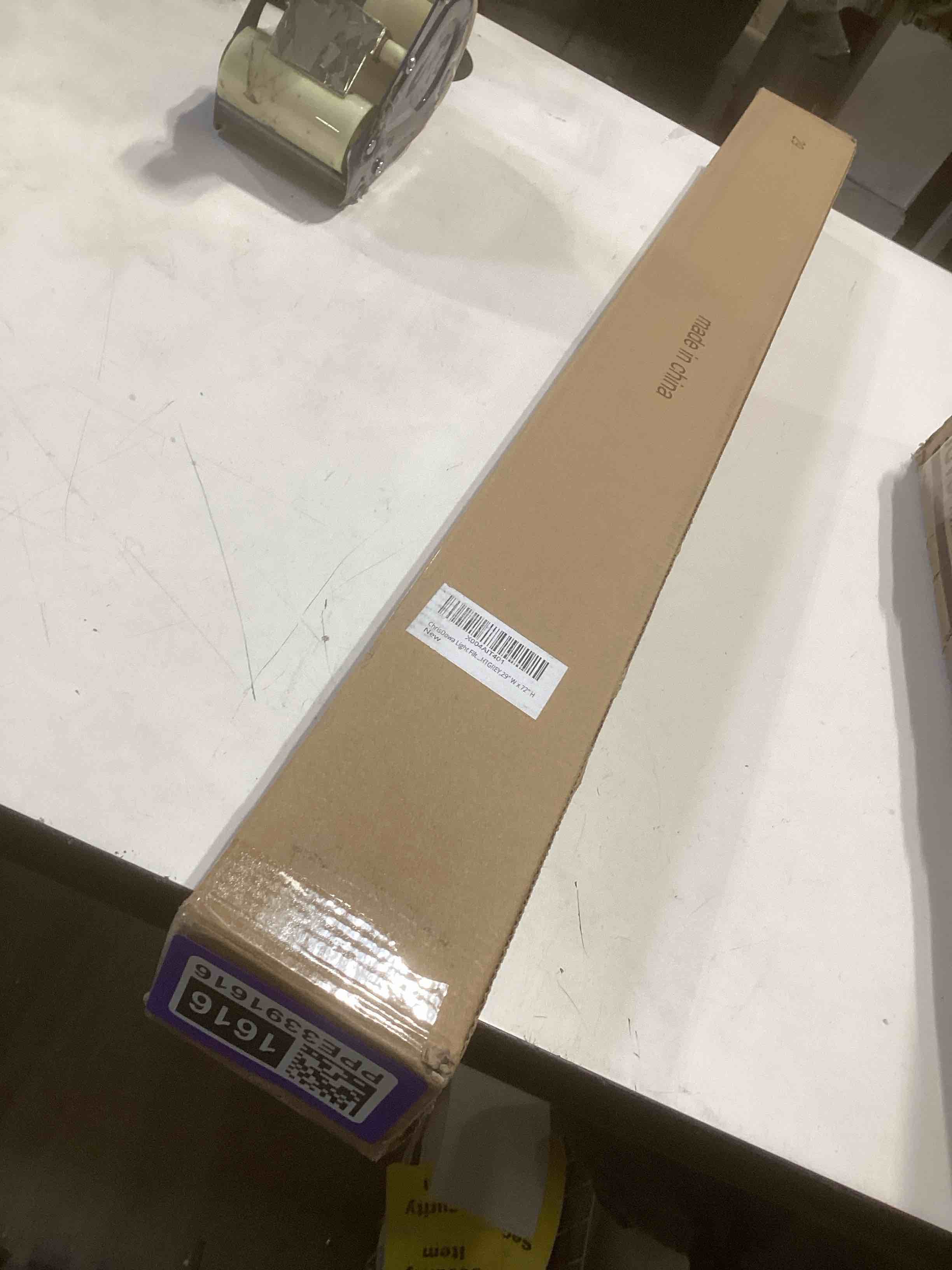 Condition photo showing Good Condition for ChrisDowa Cordless Zebra Blinds for Windows, Dual Layer Free-Stop Light Filtering Window Roller Shades, Pull Down Privacy Zebra Shades for Home, Office, Bedroom, Door (29" W x 72" H, Light Grey) 29"W x 72"H Light Grey