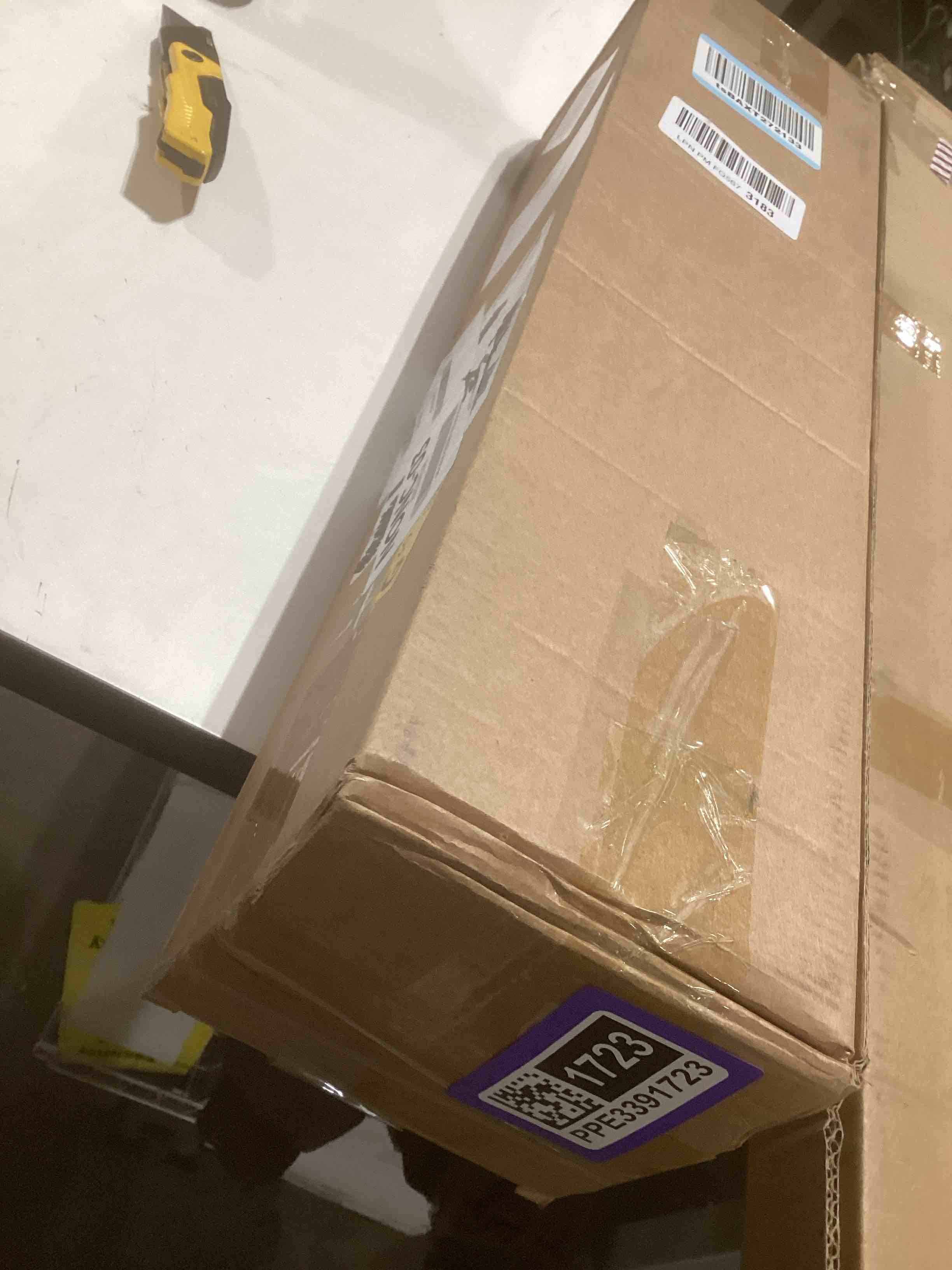 Condition photo showing Good Condition for Pull-out Mop and Broom Holder with 20 Sliding Hooks, Slide Broom Closet Organizer Sliding Garage Storage Rack for Home Kitchen Wardrobe Closet Laundry Cupboard 56cm/22.0inch