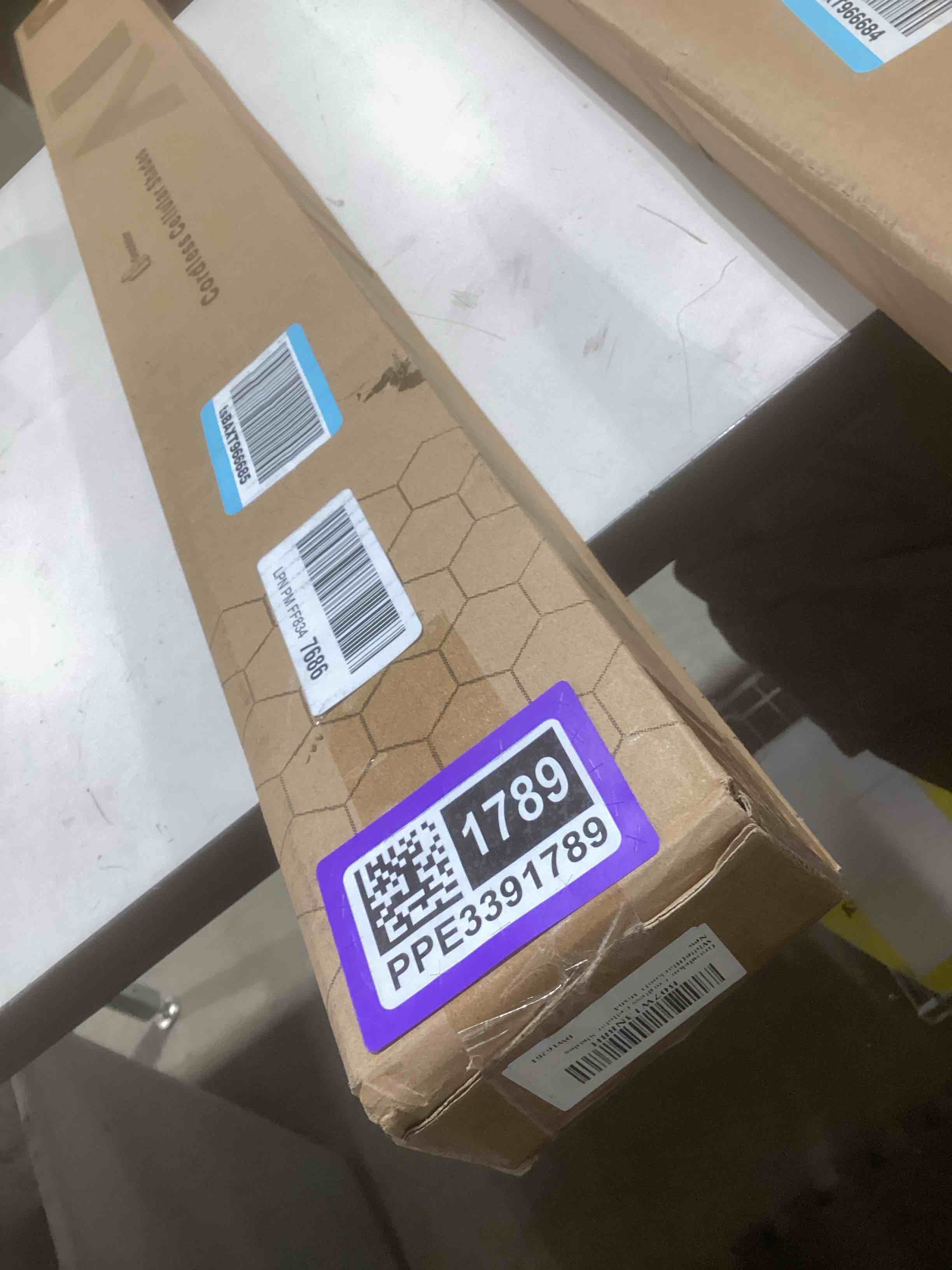 Condition photo showing Good Condition for Blackout Shades Cordless Blinds Cellular Fabric Blinds Honeycomb Door Window Shades 36x64, White-White White(blackout) 36"W x 64"H