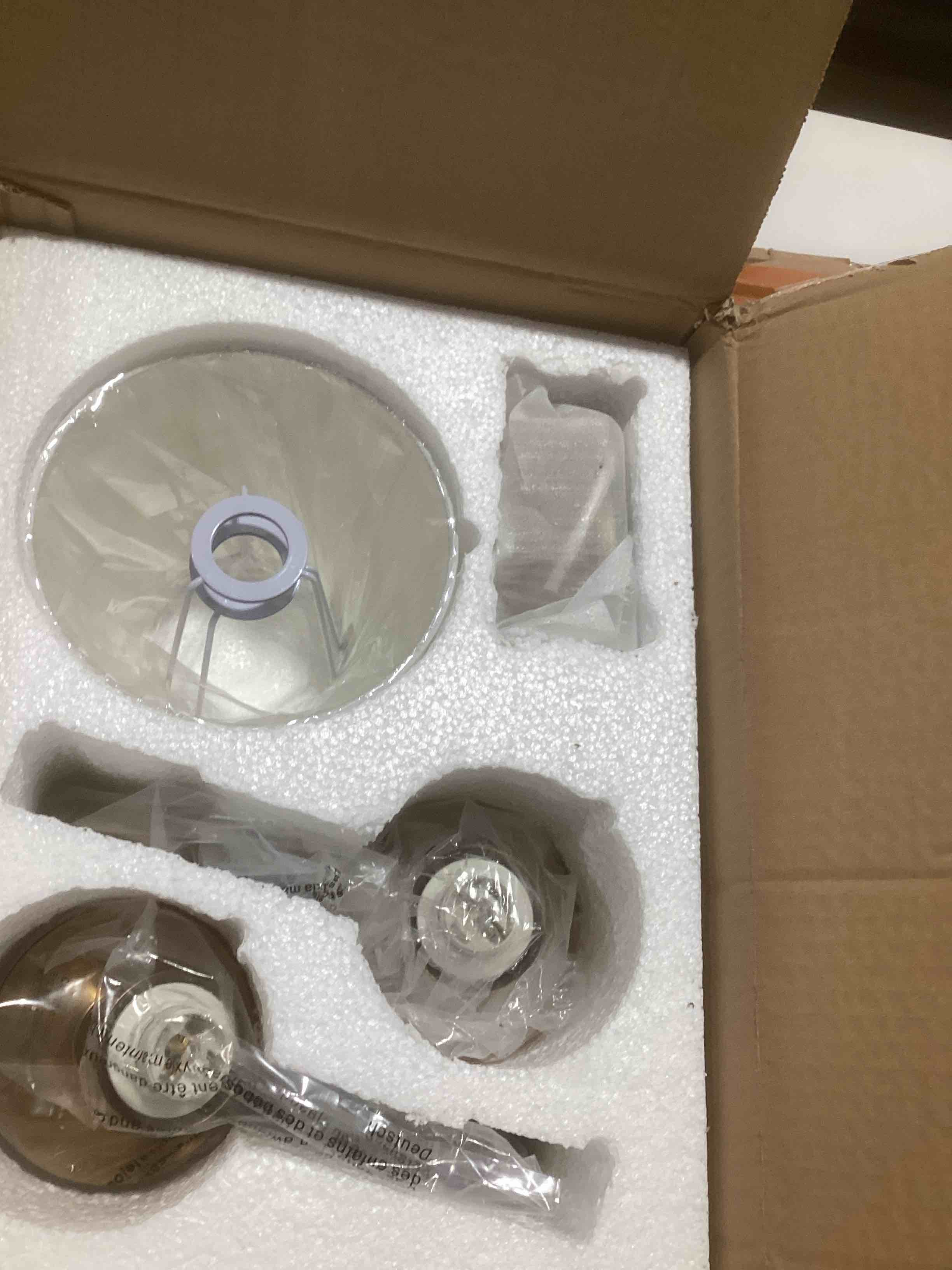 Condition photo showing Good Condition for Aiwen 2-Light Bedroom Wall Lamps Polished Solid Brass Finish Wall Lights with White Flax Fabric Shade Vintage Reading Lights Wall Sconces for Bedside Hallway E12 Gold(Large)