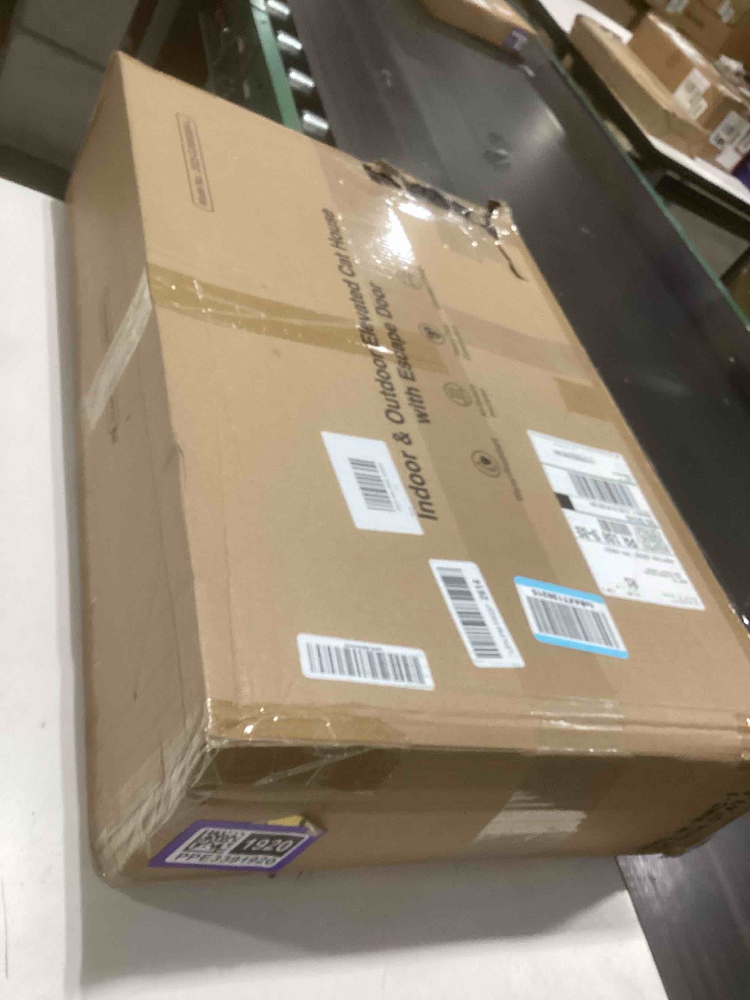 Condition photo showing Good Condition for Heated Cat House for Outside, Insulated Weatherproof Heated Outdoor Cat House with Waterproof Eaves & Escape Door, Elevated Outdoor Cat Shelter for Feral Stray Cat (Black Camo, 25.6"x17"x18") Black Camo 25.6"x17"x18"