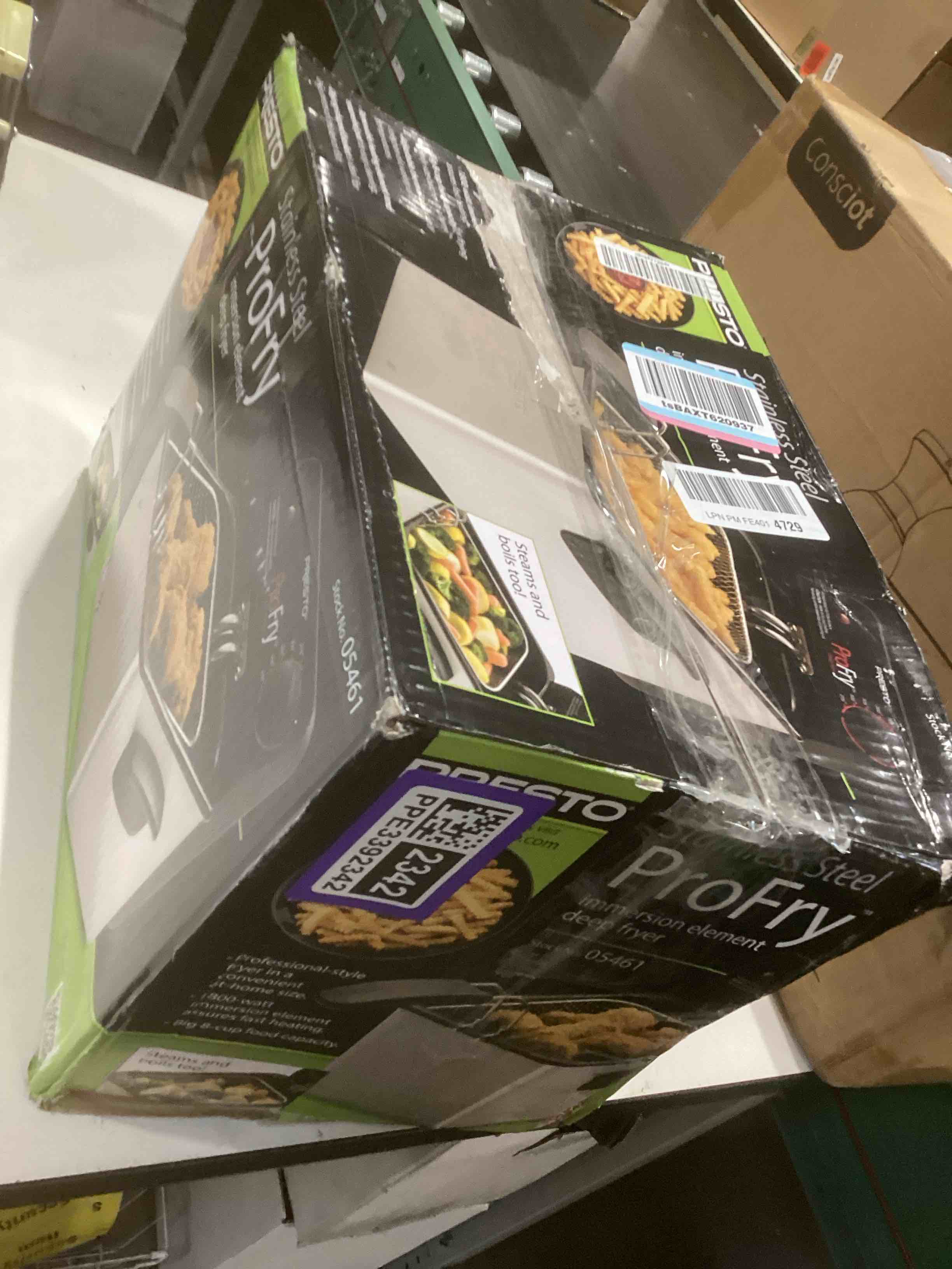 Condition photo showing As Is for Presto 05461 Stainless Steel Pro Fry Immersion Element Deep Fryer, Silver