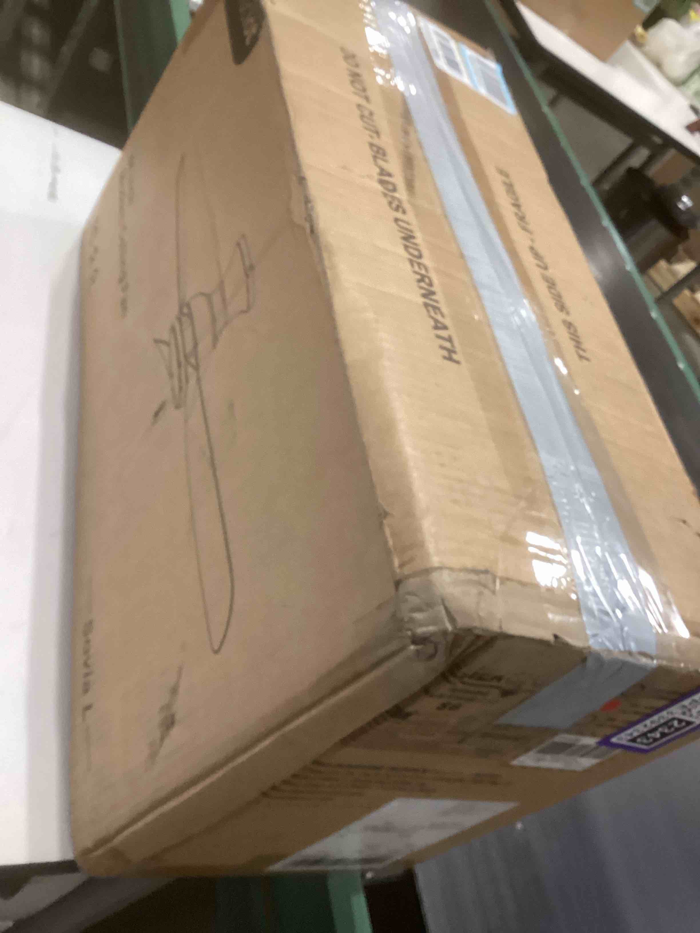 Condition photo showing Good Condition for Consciot Ceiling Fan, 44 Inch Ceiling Fan With Lights Remote Control, White Low Profile Modern Flush Mount, Reversible Quiet DC Motor, 6 Speed, Dimmable, For Indoor and Covered Outdoor White 44 Inch Flush Mount