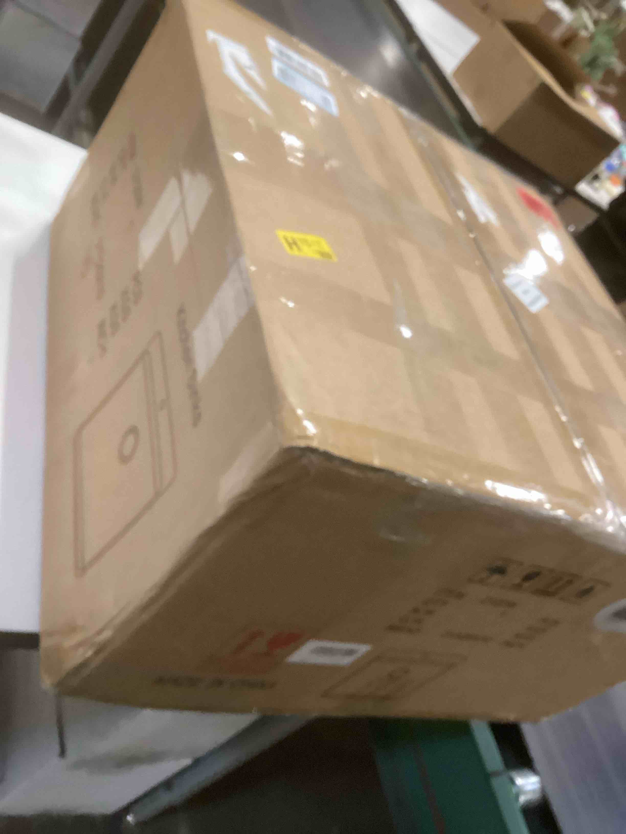 Condition photo showing As Is for 21 Inch White Bar Sink Drop In Quartz-Bokaiya 21x20 White Drop In Kitchen Sink Outdoor Rv Topmount Workstation Single Bowl Wet Bar Sinks with Cutting Board 21"L x 20"W x 10"D White