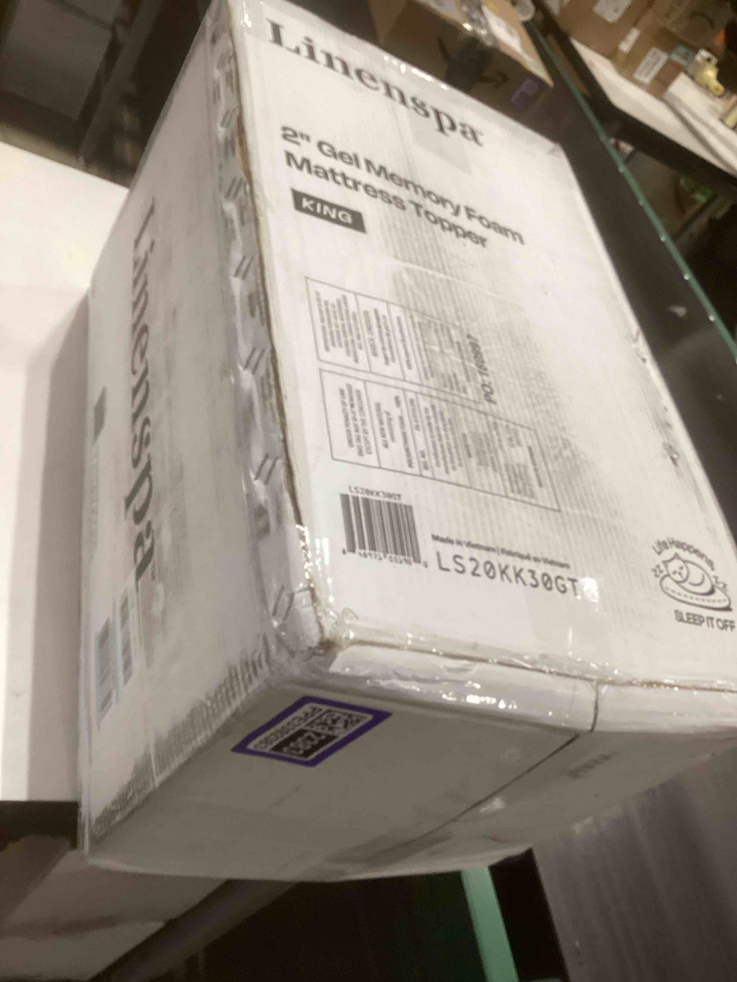 Condition photo showing Good Condition for Linenspa Memory Foam Mattress Topper, King Size - 2 Inch Gel Infused Memory Foam - Plush Feel - Cooling and Pressure Relieving - CertiPUR Certified King 2 Inch Classic Gel