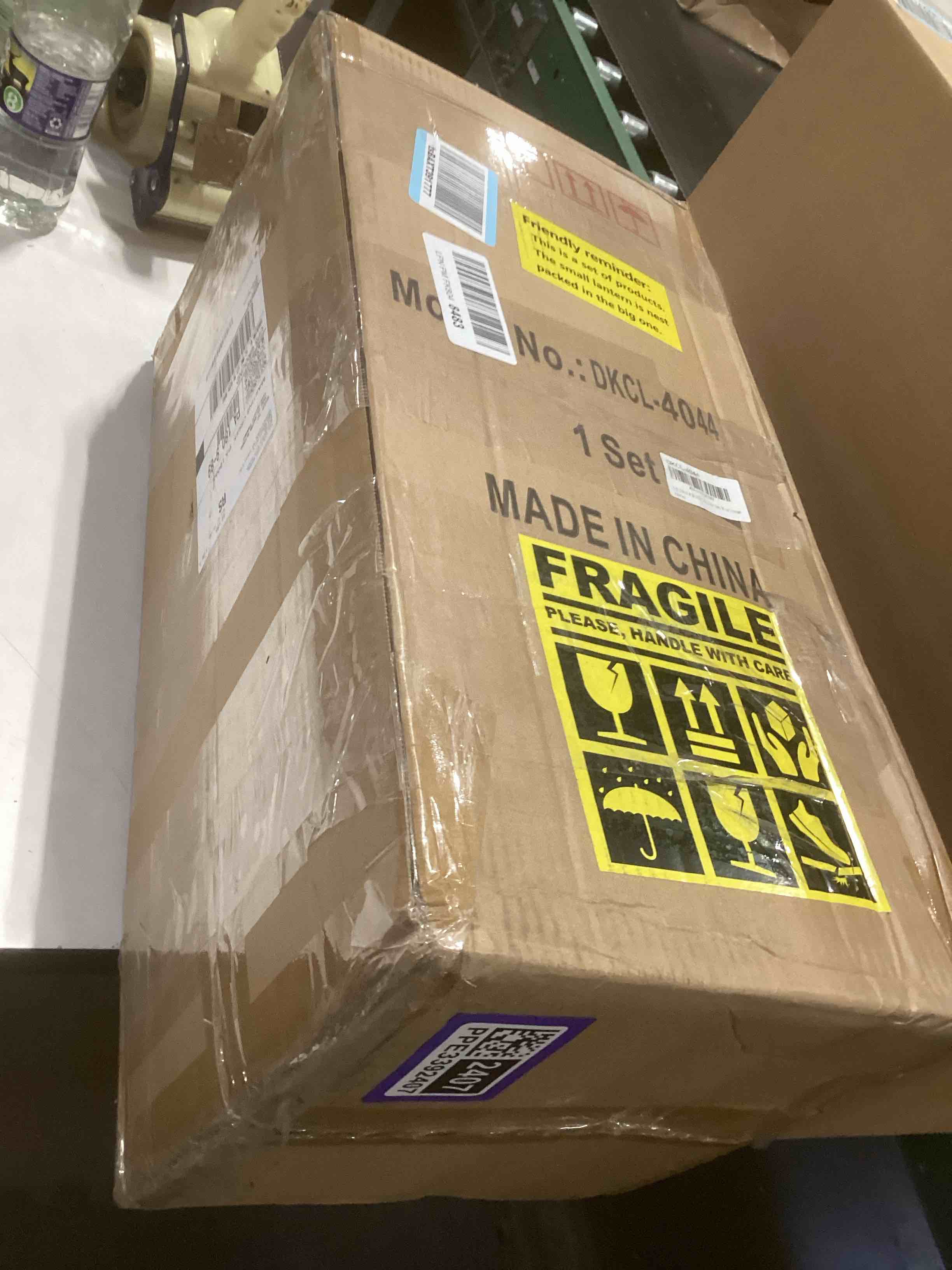 Condition photo showing Good Condition for DECORKEY 3PCS (20’’&13’’&9’’) Lanterns Decorative Indoor & Outdoor, Vintage Metal Frame Candle Holders for Front Porch, Patio, Pathway, Balcony, Garden, Yard Decor, Halloween Christmas Decorations Black / 20.5’’+13.8’’+9.8’’ 3