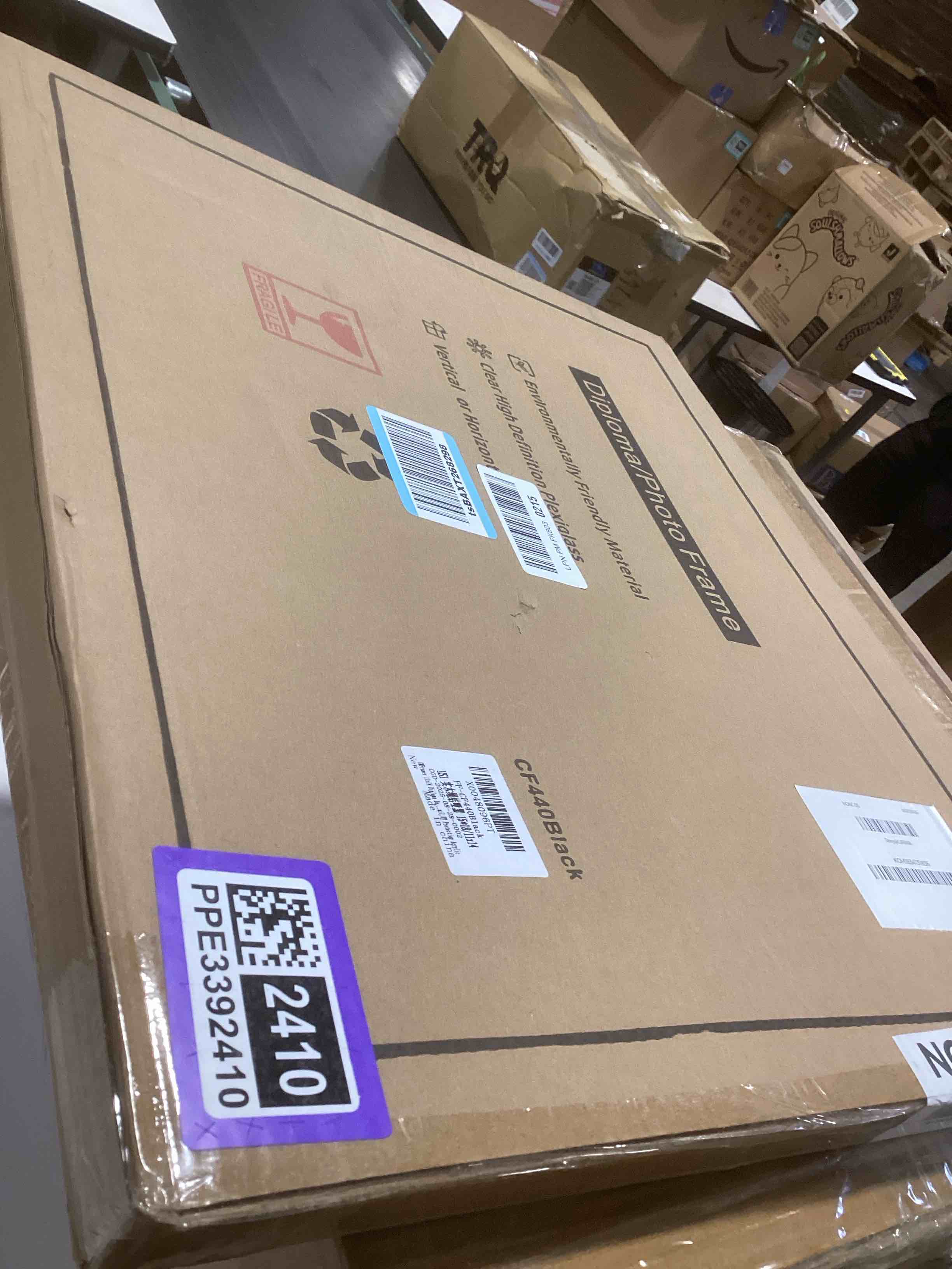 Condition photo showing Good Condition for GMFrames 11x14 Diploma Degree Frame with Mat or Display 15x18 Certificates without Mat,Solid Wood,Black Finish with Intricate Black Rope Detail,UV Protection Acrylic Black 15x18 for 11x14 with Mat