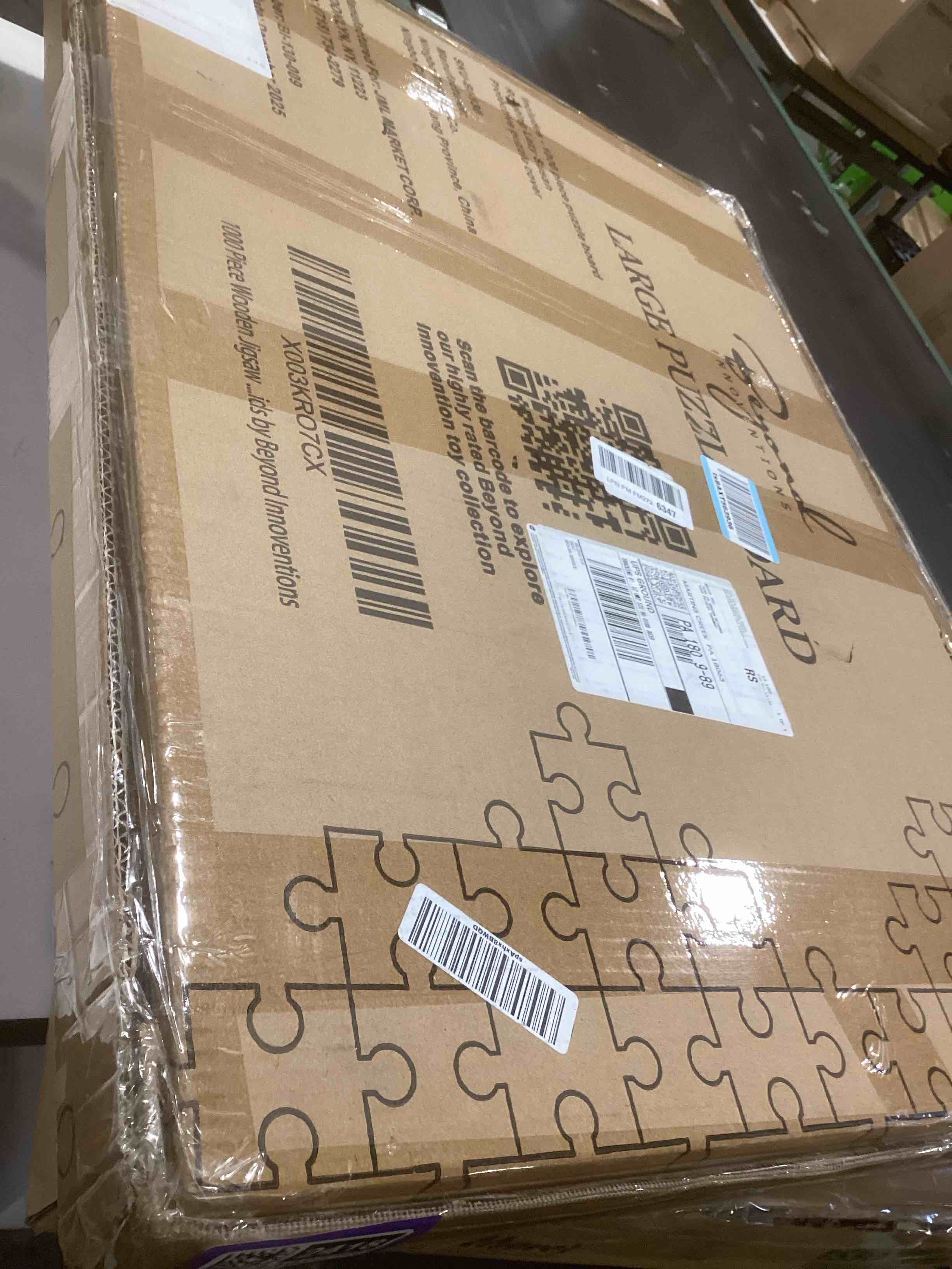 Condition photo showing Good Condition for 1000 Piece Rotating Puzzle Board with Drawers and Cover - 4 Drawers, Wooden Jigsaw Puzzle Table | 30” X 22”| Jigsaw Puzzle Board - Portable Puzzle Tables for Adults and Kids by Beyond Innoventions