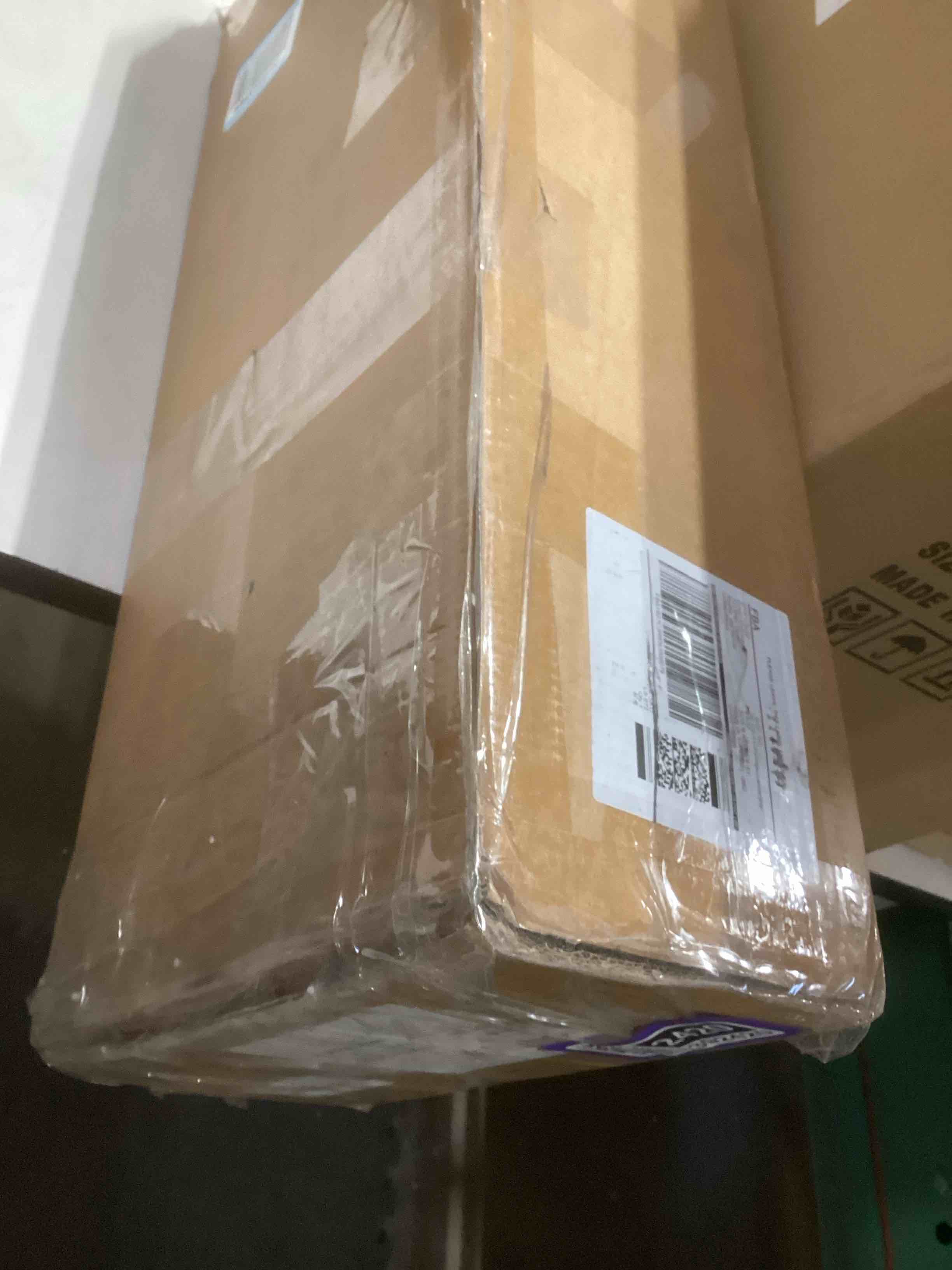 Condition photo showing As Is for End Table with Movable Top and Charging Station, Narrow Side Table with Storage Cabinet and USB, Sofa Table for Living Room Bedroom Walnut