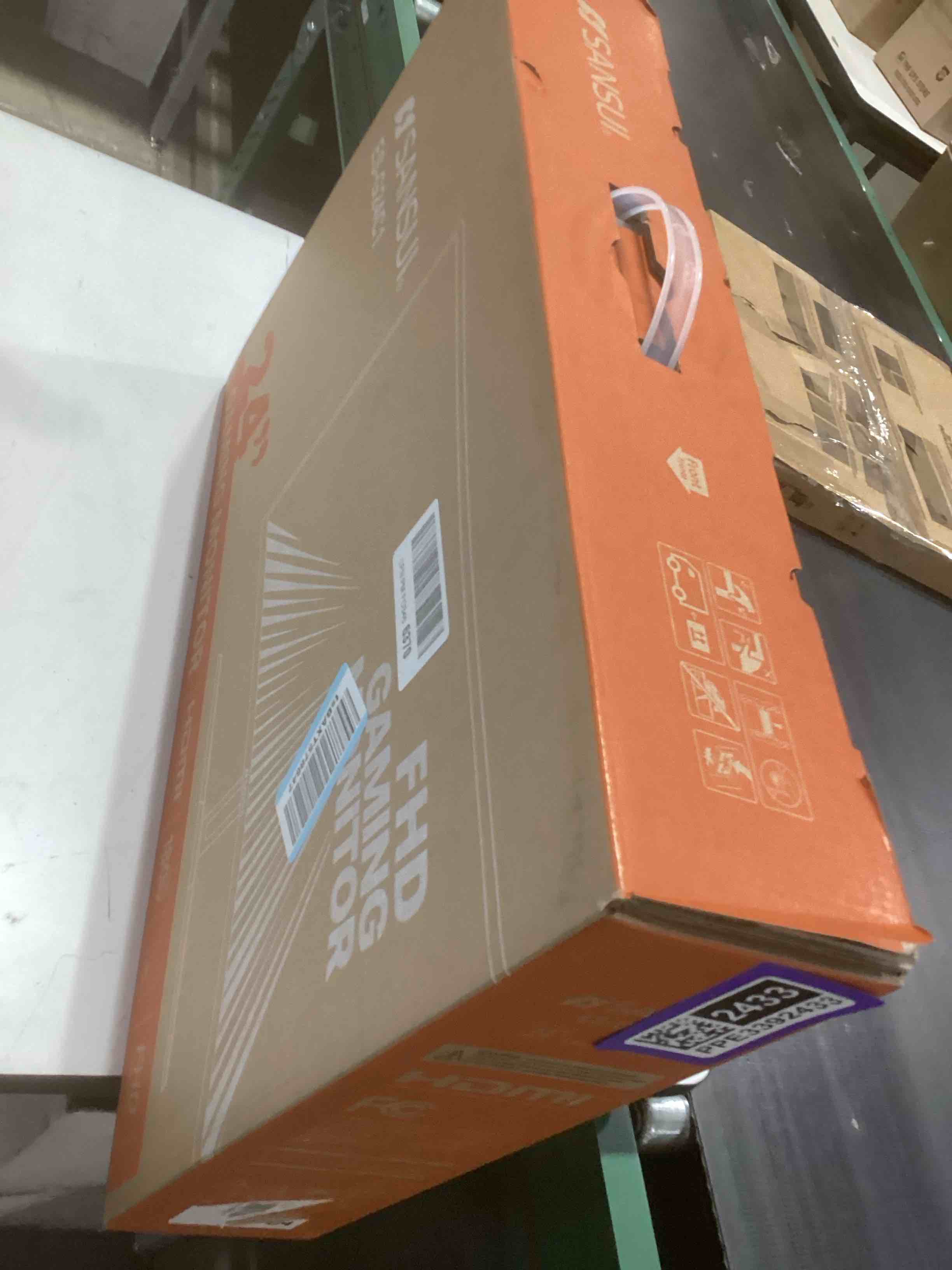 Condition photo showing As Is for SANSUI 24 Inch Curved Gaming Monitor up to 180Hz MPRT 1ms with Built-in Speakers,FHD 1080P Computer Monitor Freesync 130% sRGB HDR,HDMI DP Ports VESA Mount Metal Stand(ES-G24C1 HDMI Cable Included) 24" Curved/FHD/180Hz/Speakers 24" Curved/FHD/180Hz/Speakers