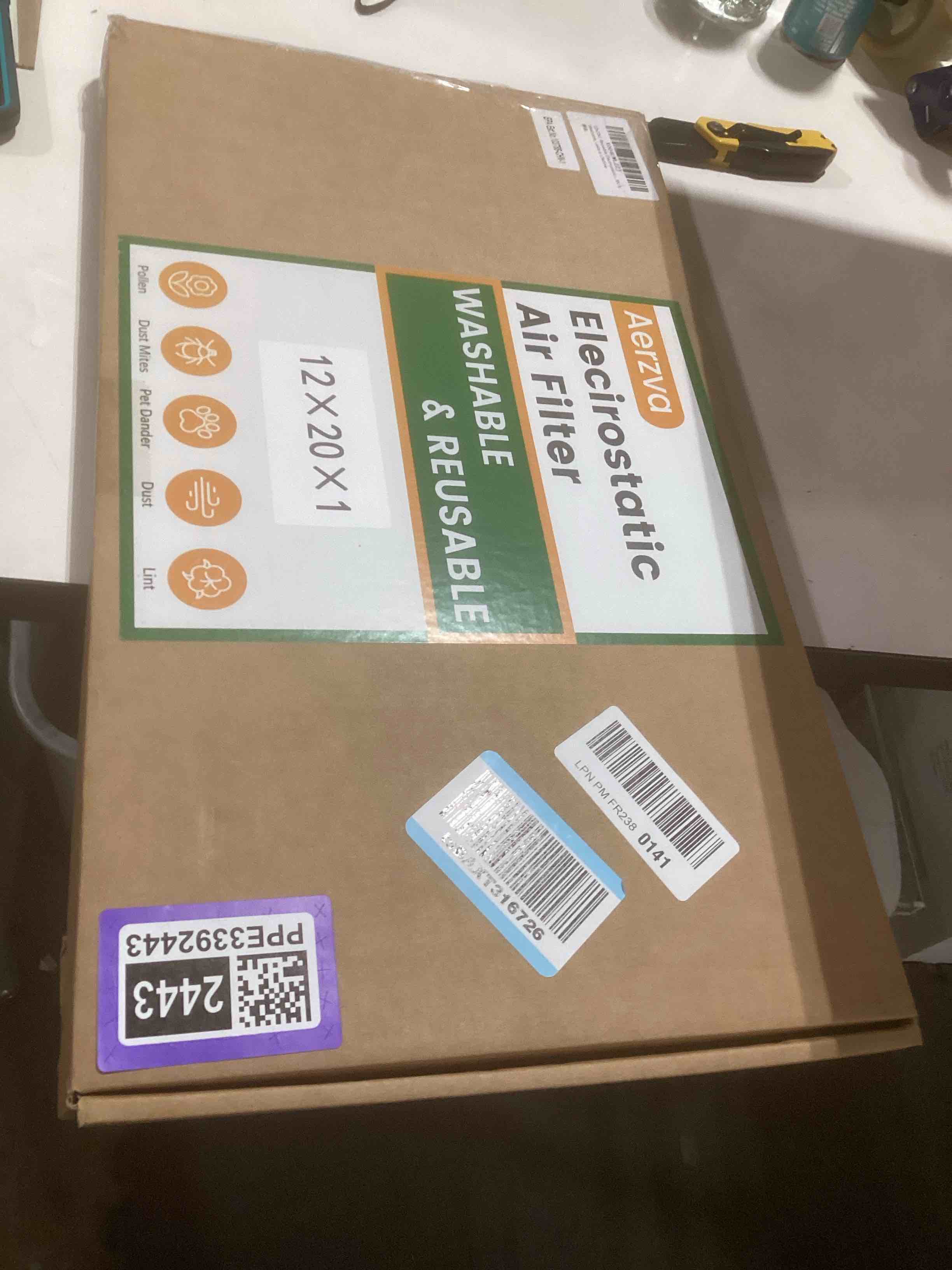 Condition photo showing Good Condition for 12x20x1 Reusable Air Filter, Washable, MERV 8, Permanent Electrostatic Air Filter, Lasts a Lifetime, Breathe Safely at Home or in the Office 20" x 12" x 1"