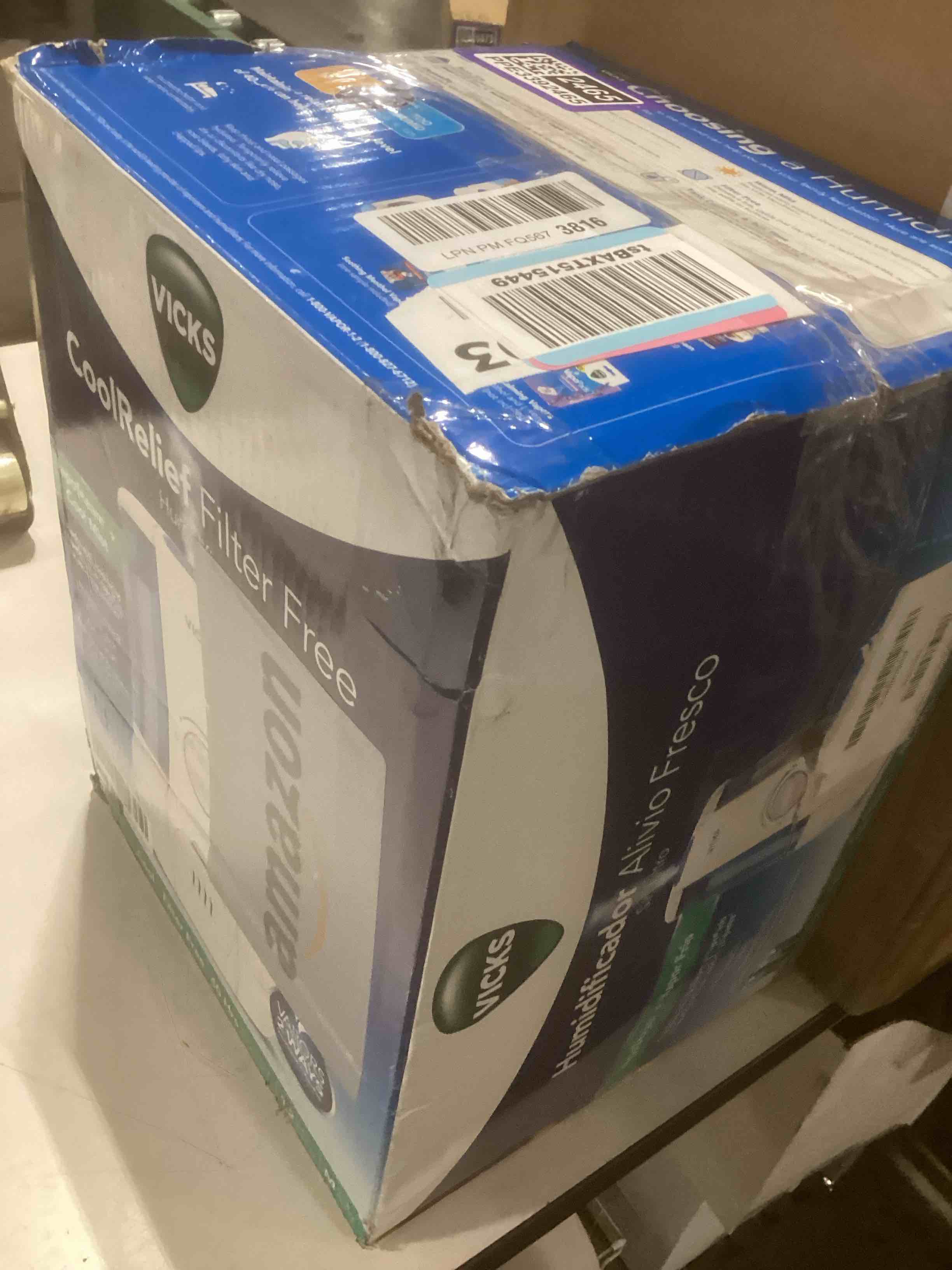 Condition photo showing Good Condition for Vicks CoolRelief Cool Mist Humidifier Small to Medium Room Vaporizer for Baby, Kids, Adults, 1.2 Gal