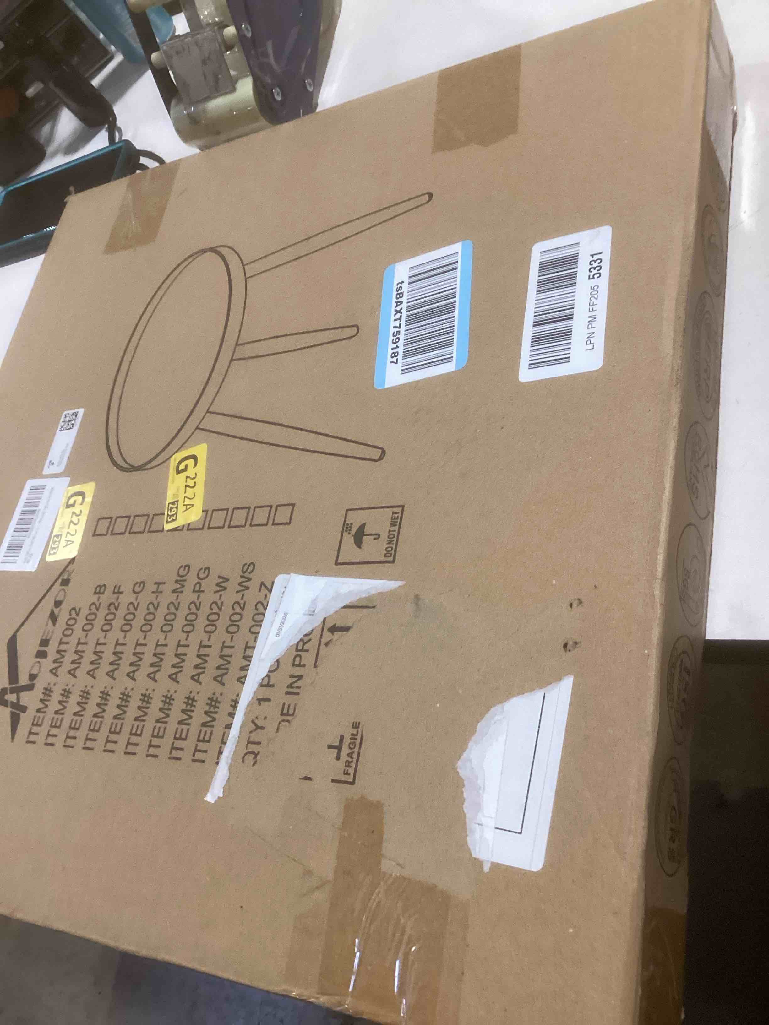 Condition photo showing Good Condition for AOJEZOR Side Table: End Table for Indoor Use - Small Side Tables for Small Spaces All Matte Black with 3 Legged 16.9''Dia x 17''H Black