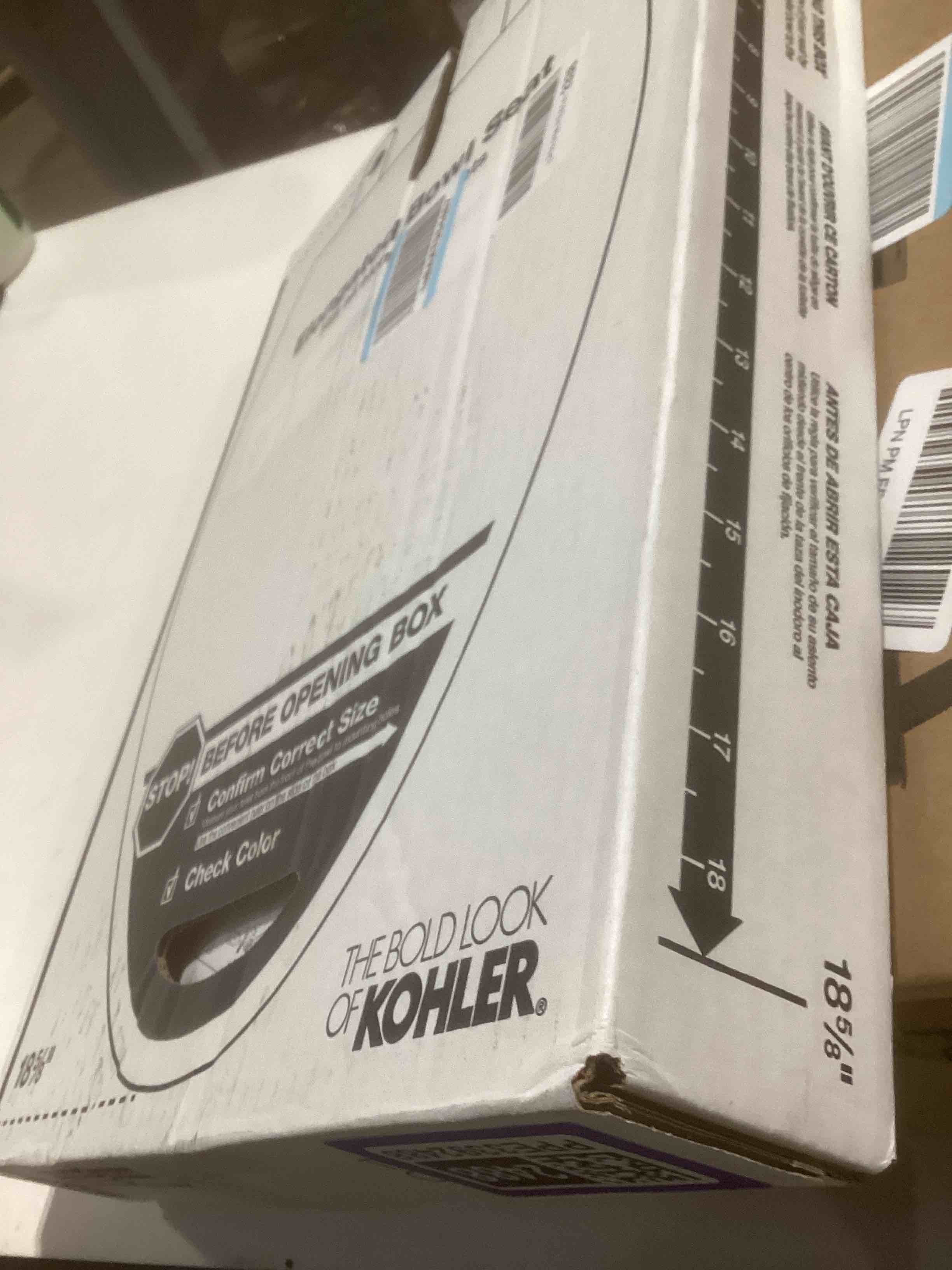 Condition photo showing As Is for KOHLER K-4774-96 Brevia Elongated Toilet Seat with Quick-Release Hinges And Quick-Attach Hardware For Easy Clean, Biscuit Elongated Biscuit