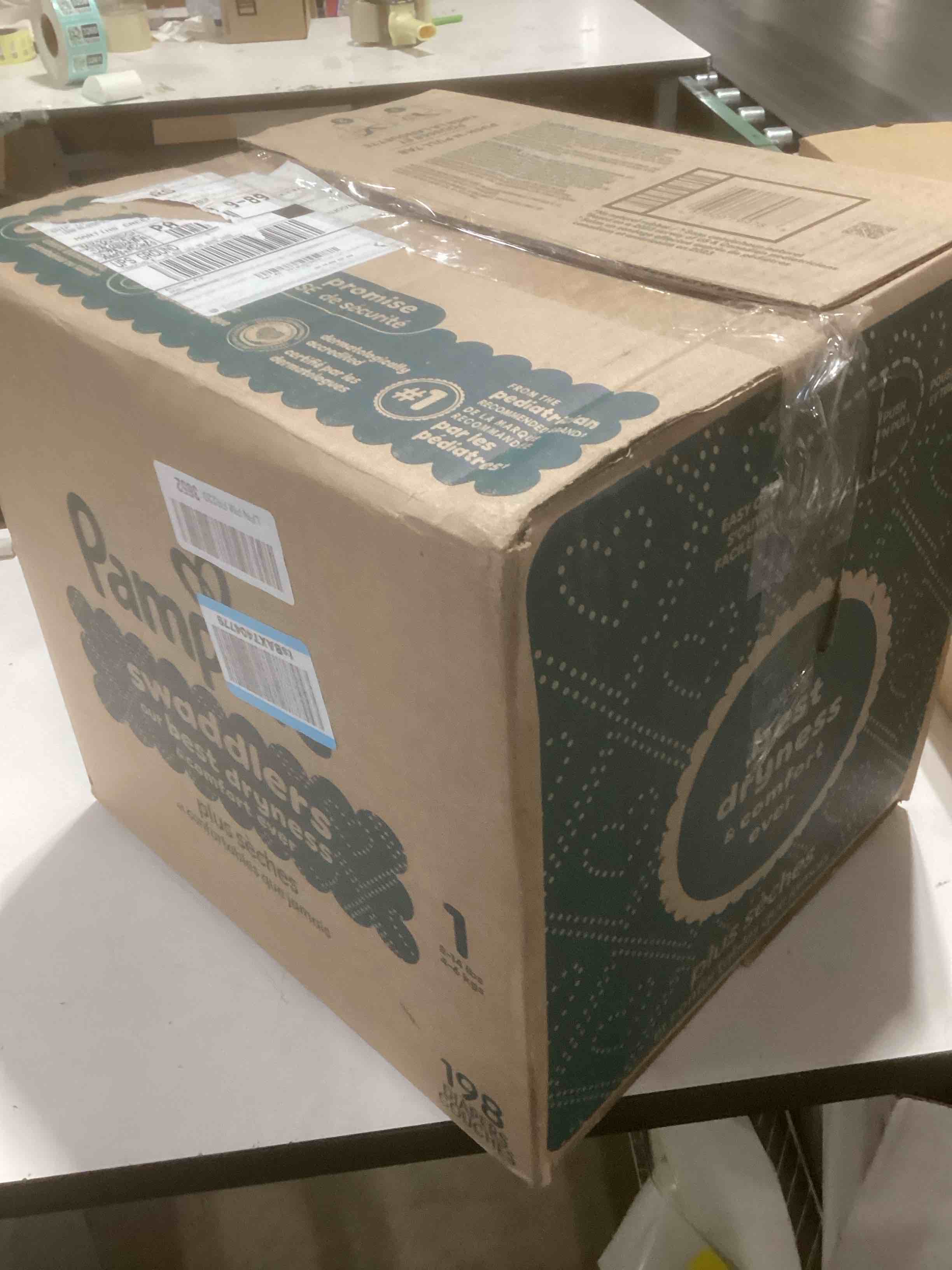 Condition photo showing New/Like New for Pampers Swaddlers Diapers, Size 1 (8-14 lbs), 198 Count, Absorbent, Keeps Baby Dry and Comfortable, Skin Safe Disposable Baby Diaper (Packaging May Vary) Size 1 198