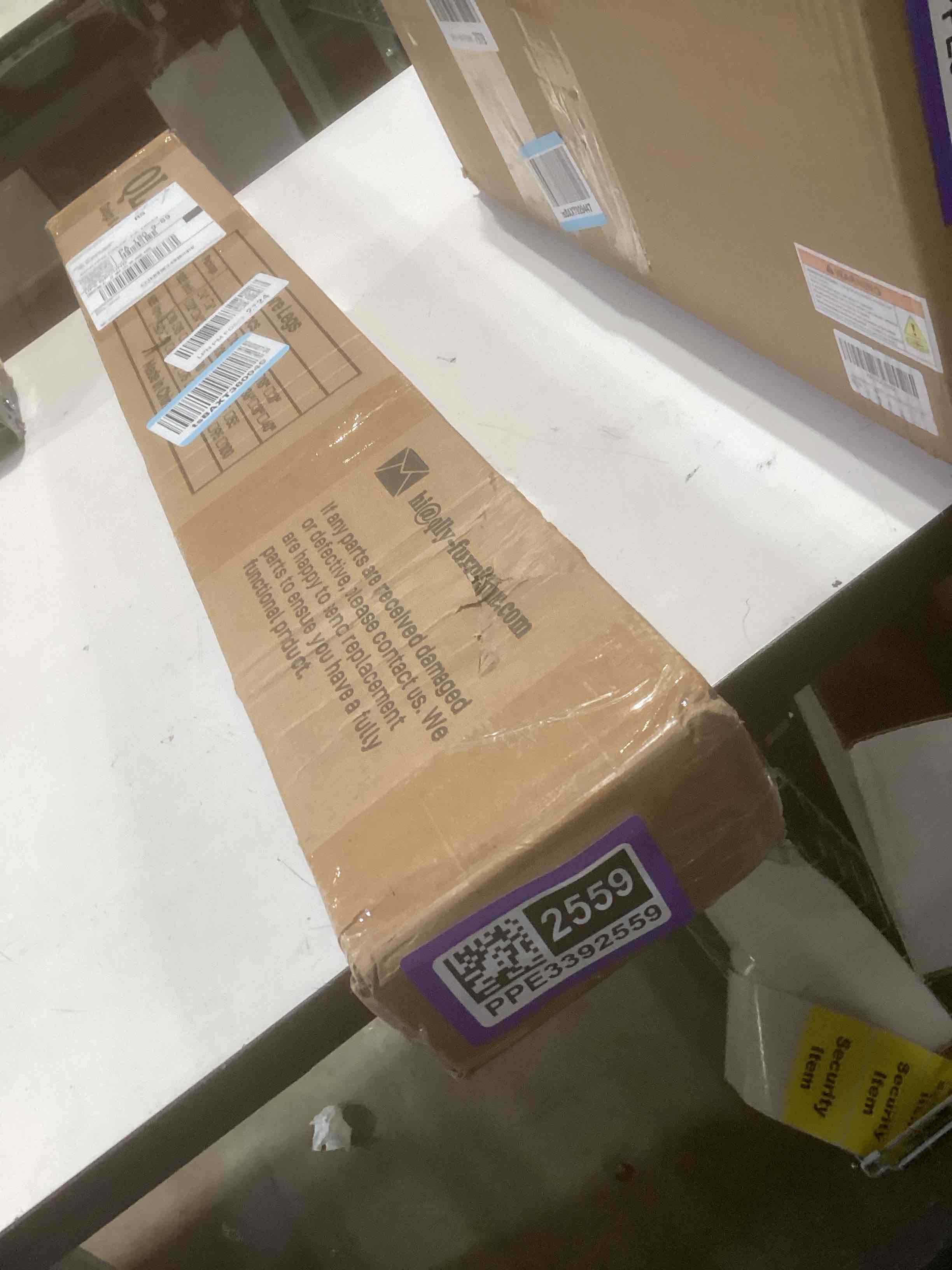 Condition photo showing Good Condition for QLLY 26 inch Slant Wooden Table Legs, Solid Wood Angled Desk Legs, Furniture Legs, Set of 4, Easy to Install - Perfect for DIY Dining Tables, Coffee Tables, and Benches (Dark Walnut, 26") 26" Dark Walnut