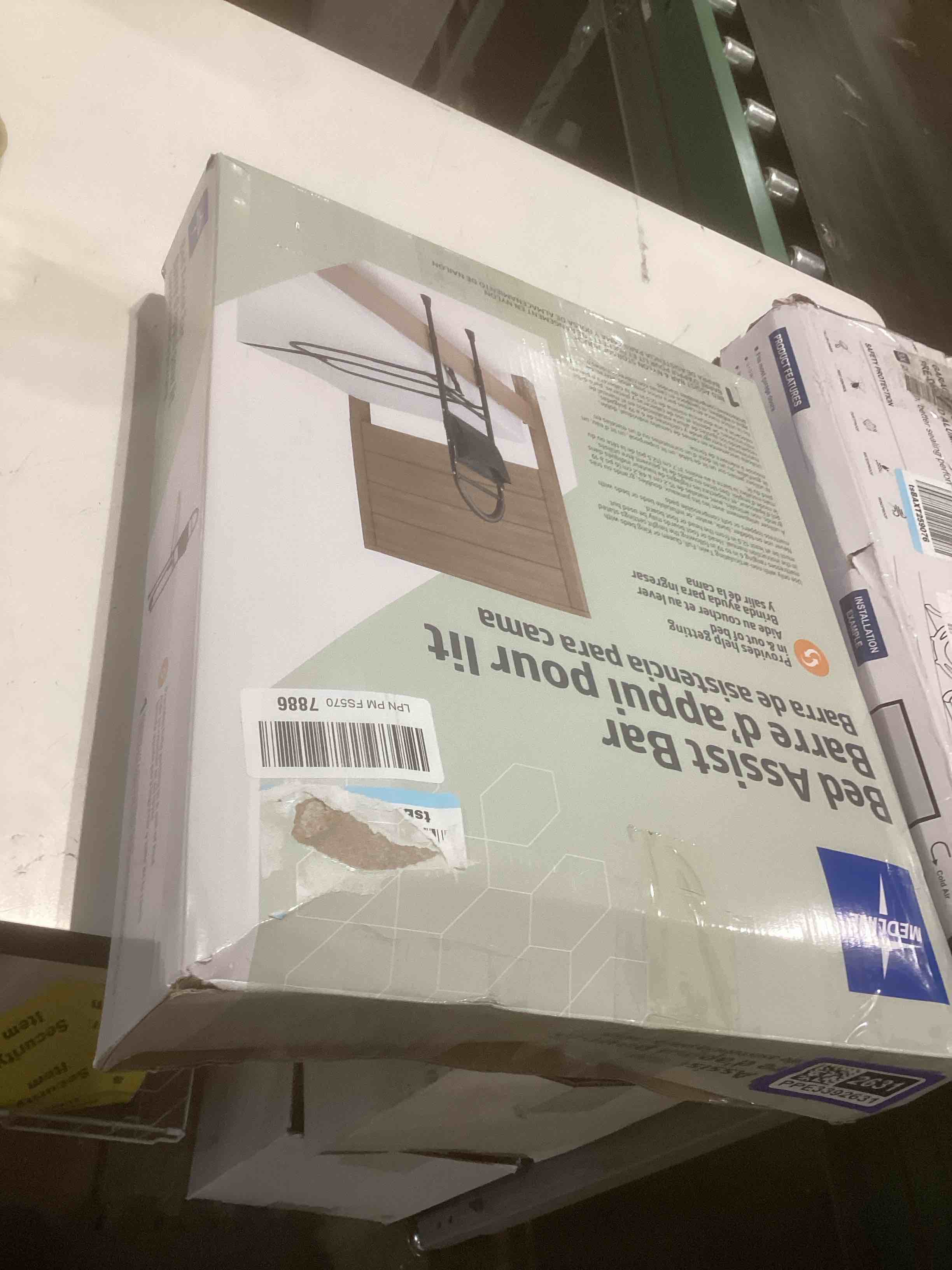 Condition photo showing Good Condition for Medline Bed Assist Bar with Storage Pocket, Height Adjustable Bed Rail for Elderly Adults, Assistance for Getting In and Out of Bed at Home