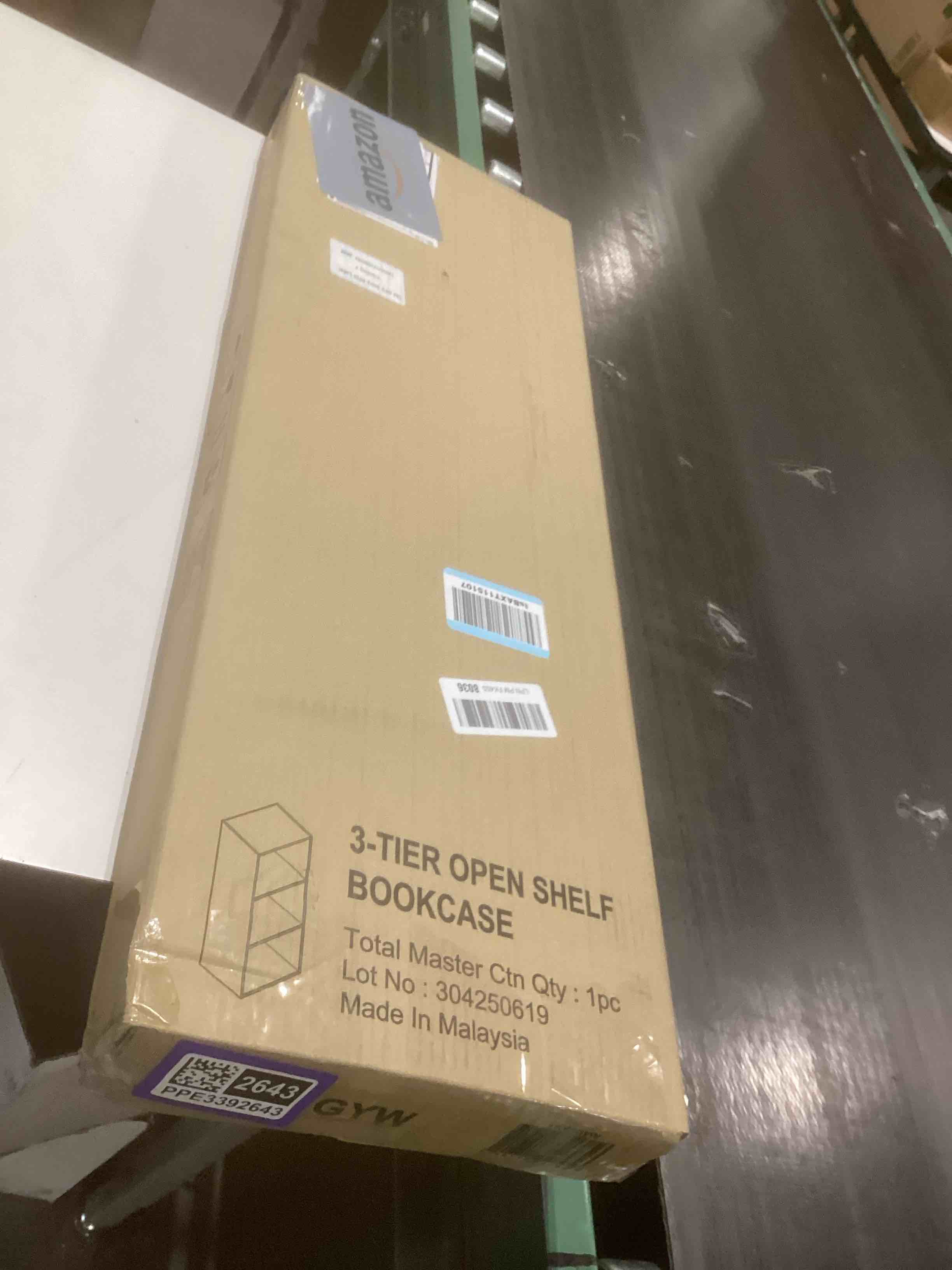 Condition photo showing Good Condition for Furinno LUDER Book Shelf, 3-Cube Bookshelf, Bookcase with Open Shelves, 9.3 x 12 x 31.5, for Living Room, Bedroom, Home Office, French Oak French Oak 3-Tier Cube