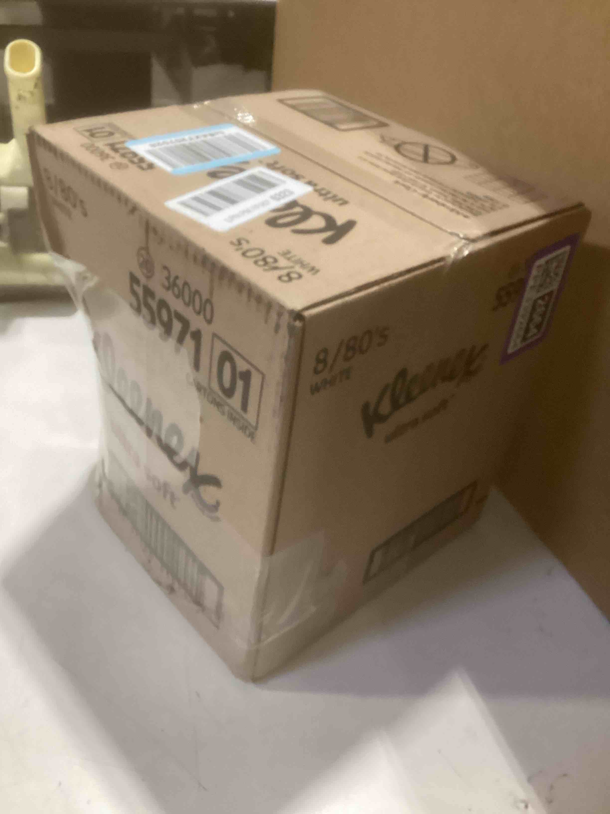 Condition photo showing As Is for Kleenex Ultra Soft Facial Tissues, 8 Cube Boxes, 80 Tissues per Box, 3-Ply, Packaging May Vary White 80 Tissues (Pack of 8)