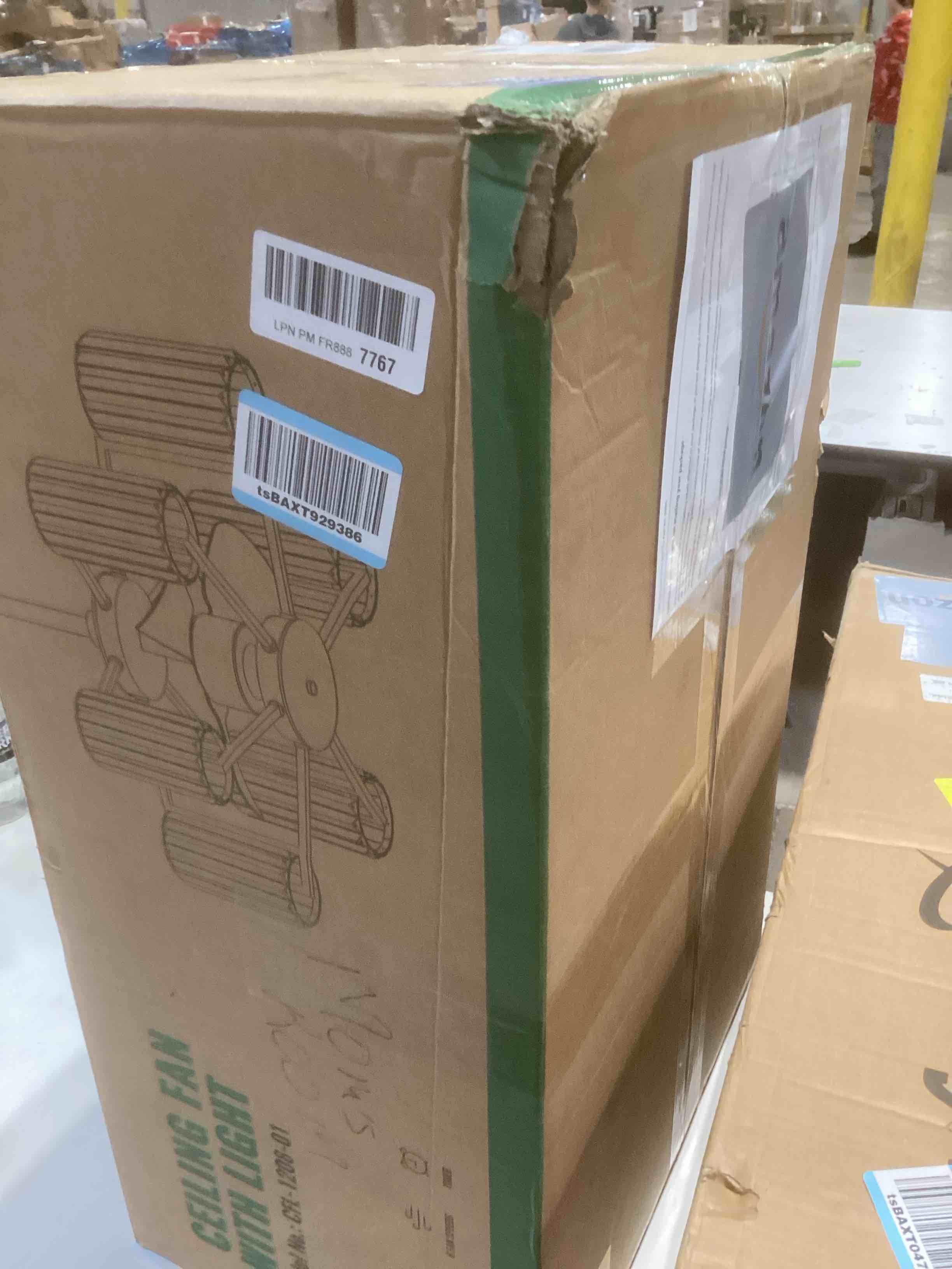 Condition photo showing Good Condition for 27" Crystal Ceiling Fan with Light and Remote Control 6-Light Black Vintage Crystal Caged Fandelier Luxury Large Chandelier Ceiling Fan for Dining Living Room Kitchen Bedroom