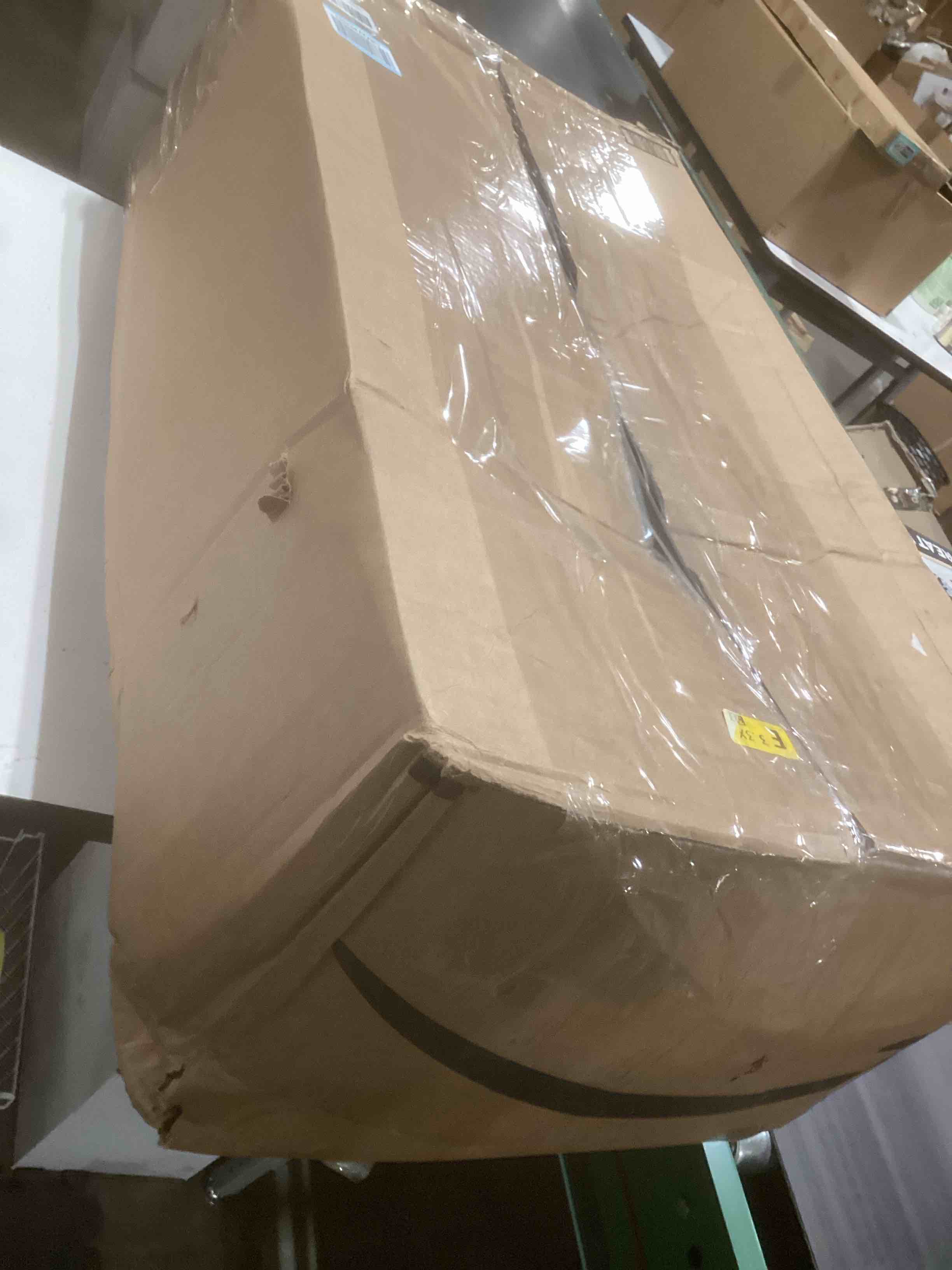 Condition photo showing As Is for 4FT Small Closet System with 3 Fabric Drawers, 48'' Closet Organizer System With 3 Adjustable Shelves, Flexible Built-In Clothes Garment Rack for Small Space, 48"L x 13"W x 71"H, White Oak