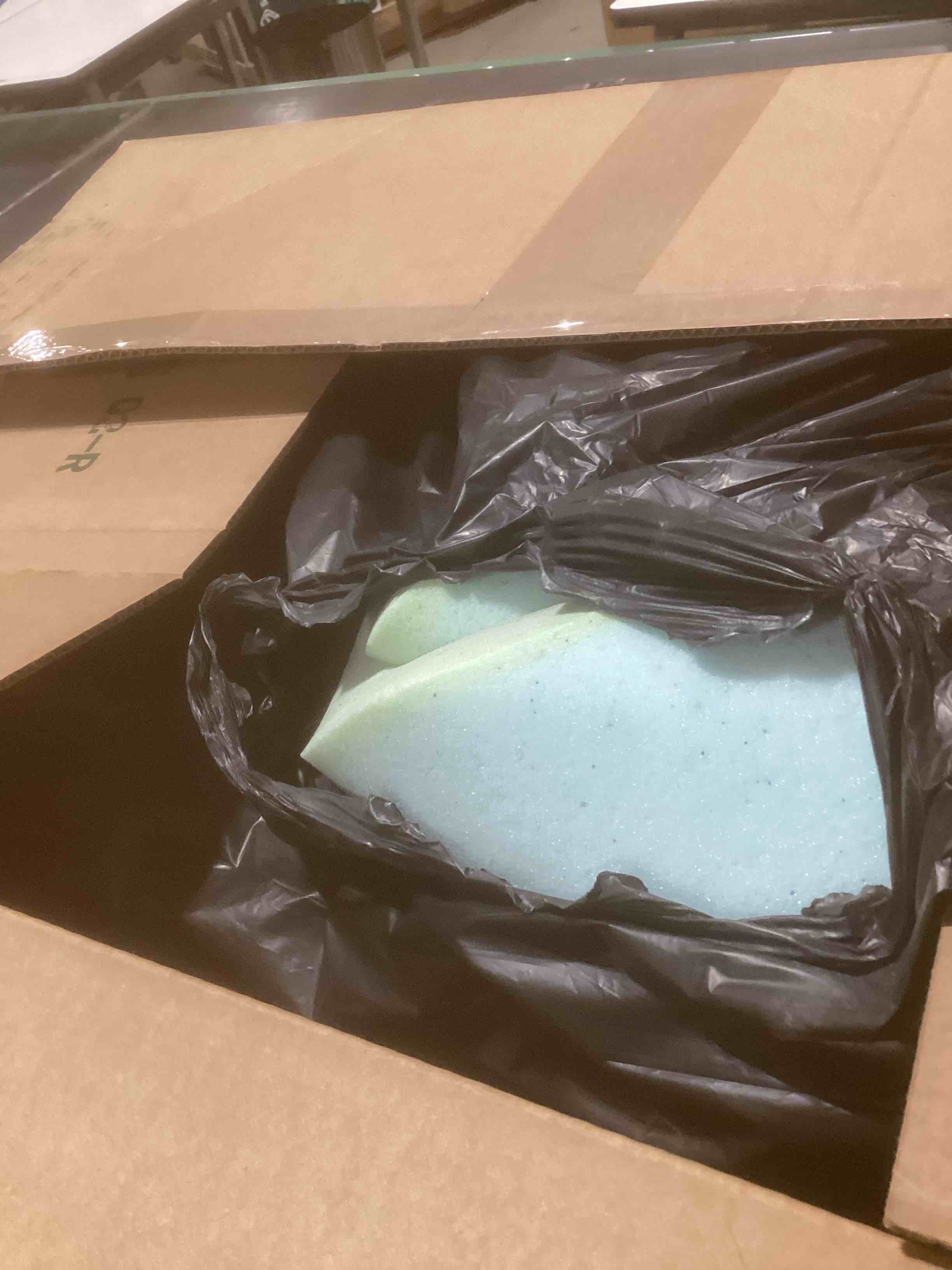 Condition photo showing As Is for Best Price Mattress 2-inch Ventilated Gel Memory Foam Topper - Full, Dorm Essentials, Blue Full 2 Inch