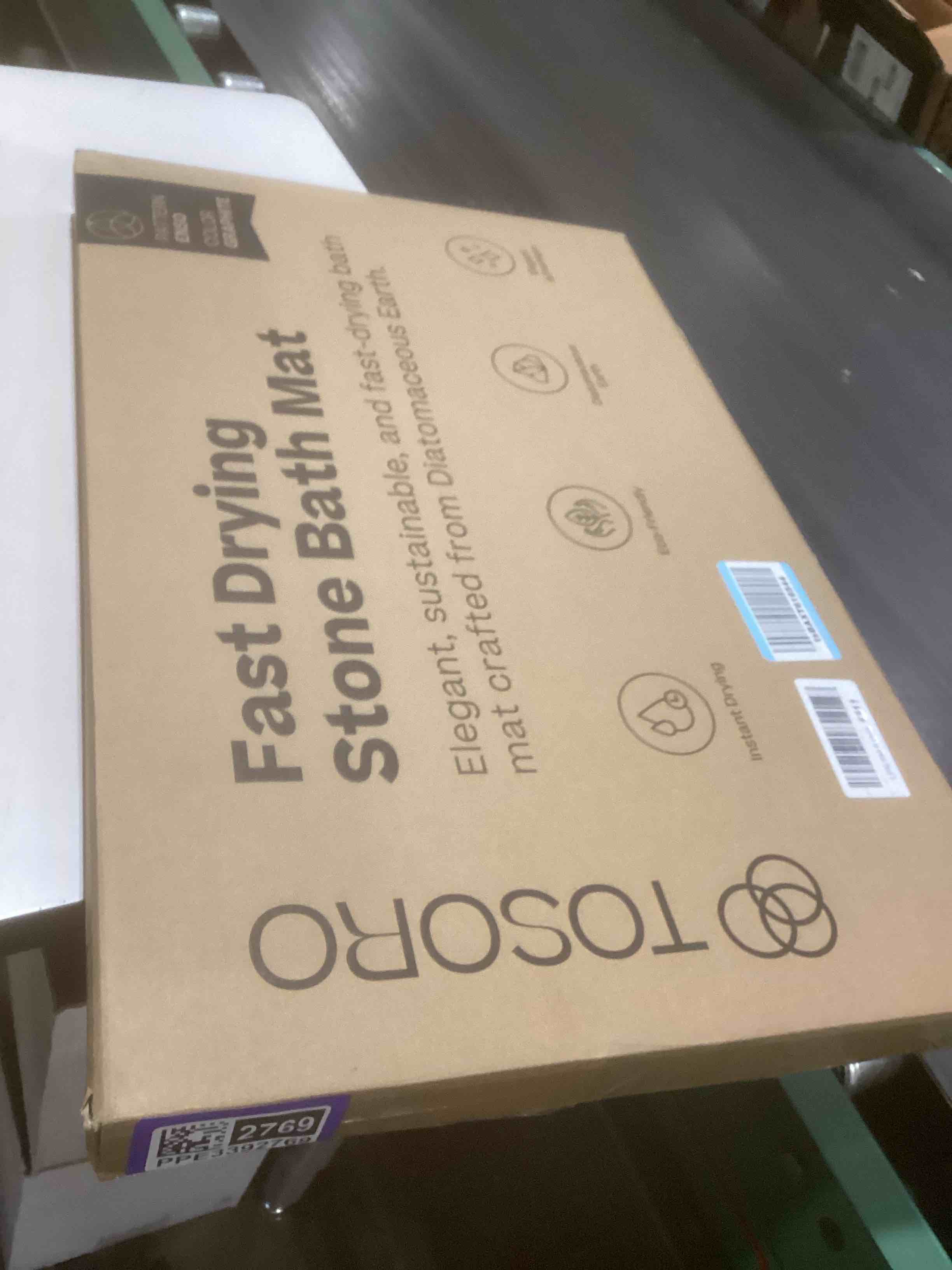 Condition photo showing Good Condition for Stone Bath Mat, Diatomaceous Earth Non-Slip Stone Shower Mat - Quick Drying Absorbent Bath Mats for Bathroom - Elegant & Modern Design, Easy to Clean (23.5 x 15) - Graphite Pack of 1 Enso Graphite