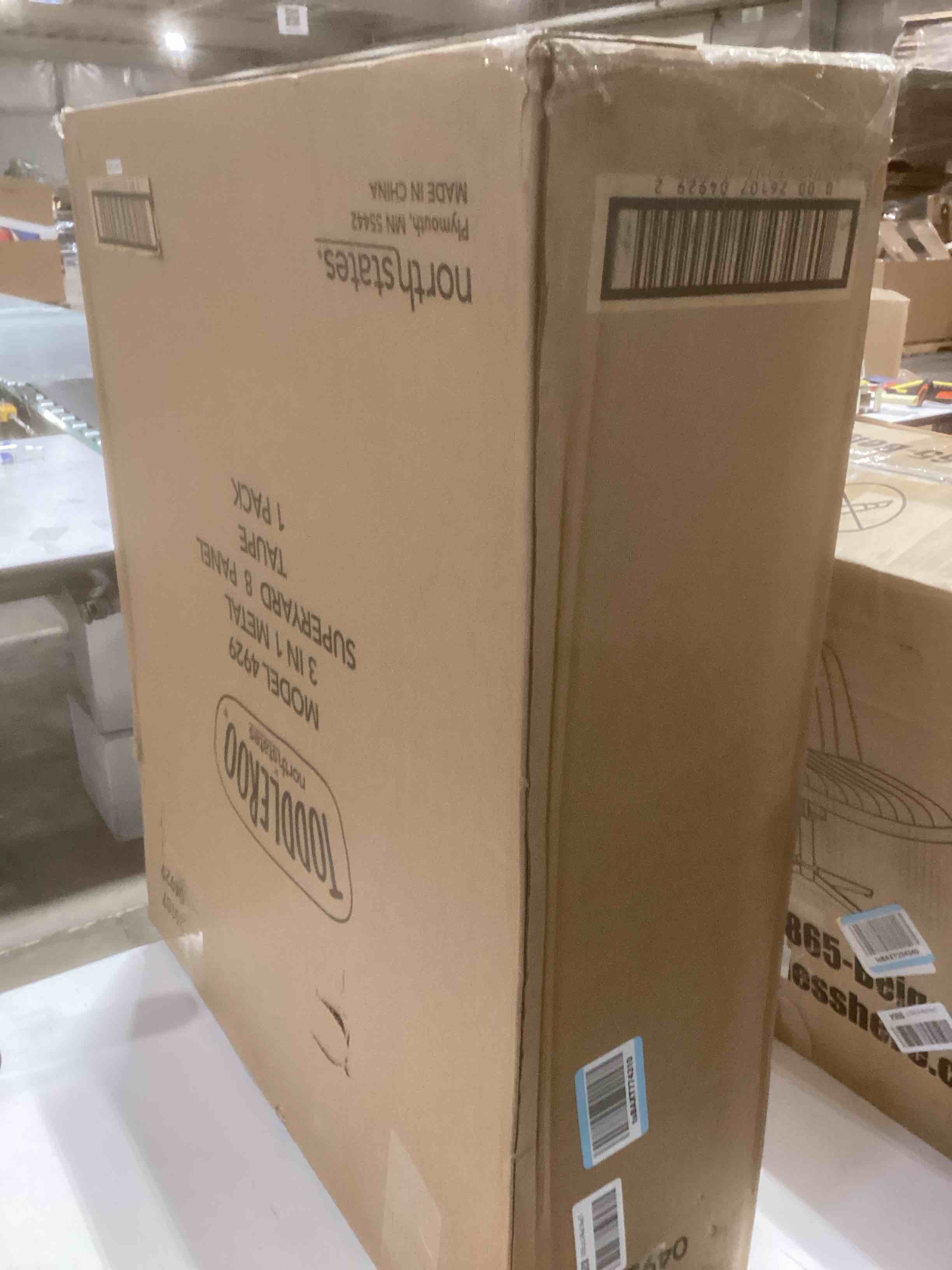 Condition photo showing Good Condition for Toddleroo by North States - 3 In 1 Metal Superyard Baby Play Yard: 8 Panel Playpen, Gate, or Extra Wide Fence - Encloses Up to 19 Square Feet - 30 Inches Tall - Taupe 8-Panel Taupe