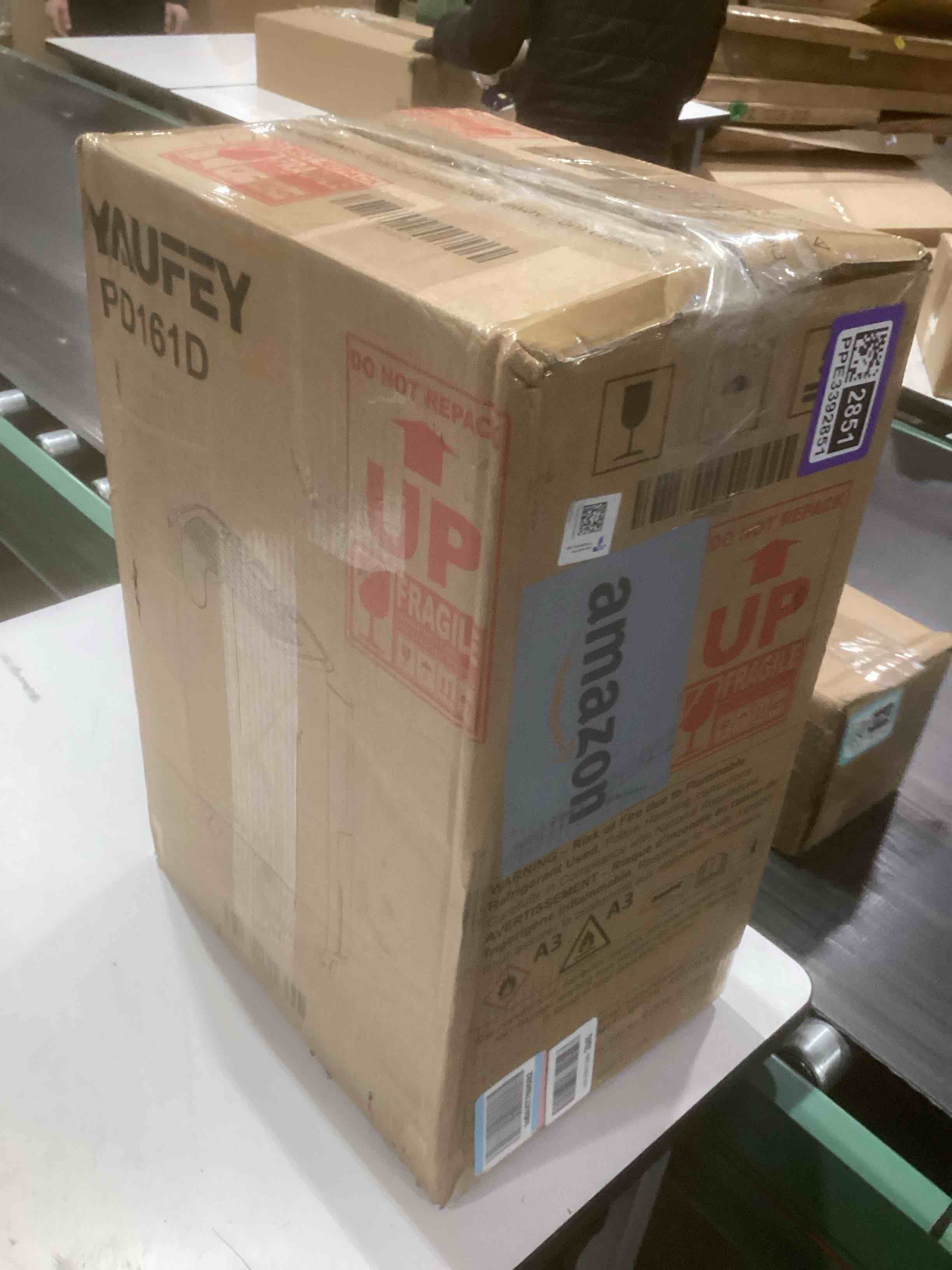 Condition photo showing As Is for Yaufey 2500 Sq. Ft Dehumidifier for Home and Basements with Auto or Manual Drainage, 0.48 Gallon Water Tank Capacity -Low Noise and 24 Hr Timer 32.7 Pints