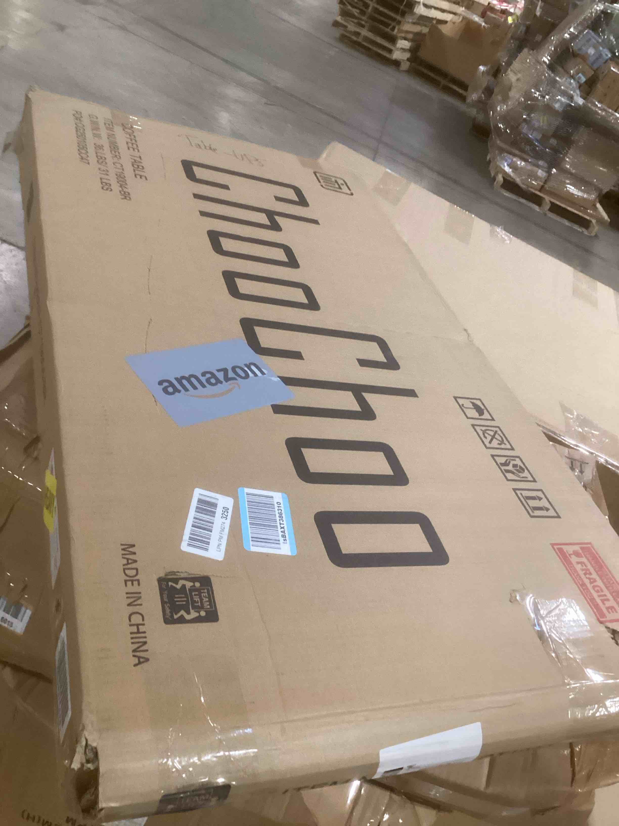 Condition photo showing As Is for ChooChoo Oxford Coffee Table with Thicker Legs, Espresso Wood Coffee Table with Storage for Living Room 40 inches Espresso 40 Inches