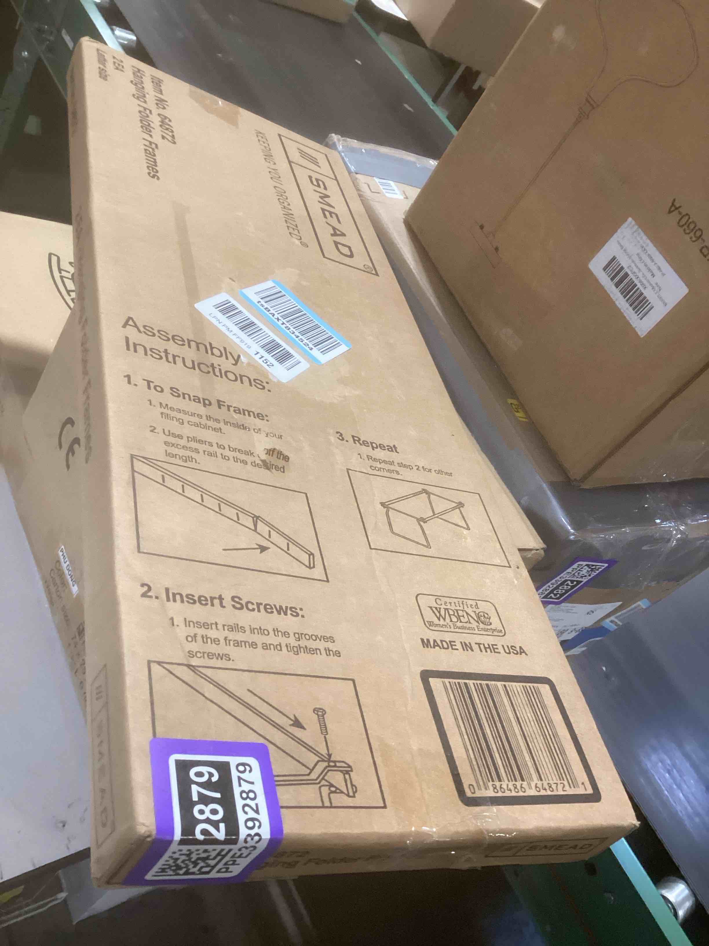 Condition photo showing Good Condition for Smead Frames, Hanging File, Heavy Duty Steel Letter Size, Adjustable 23"-27" Rails, 2-Pack Gray, Converts Drawers to Hanging Folder Storage, for Office Home Classroom Organization