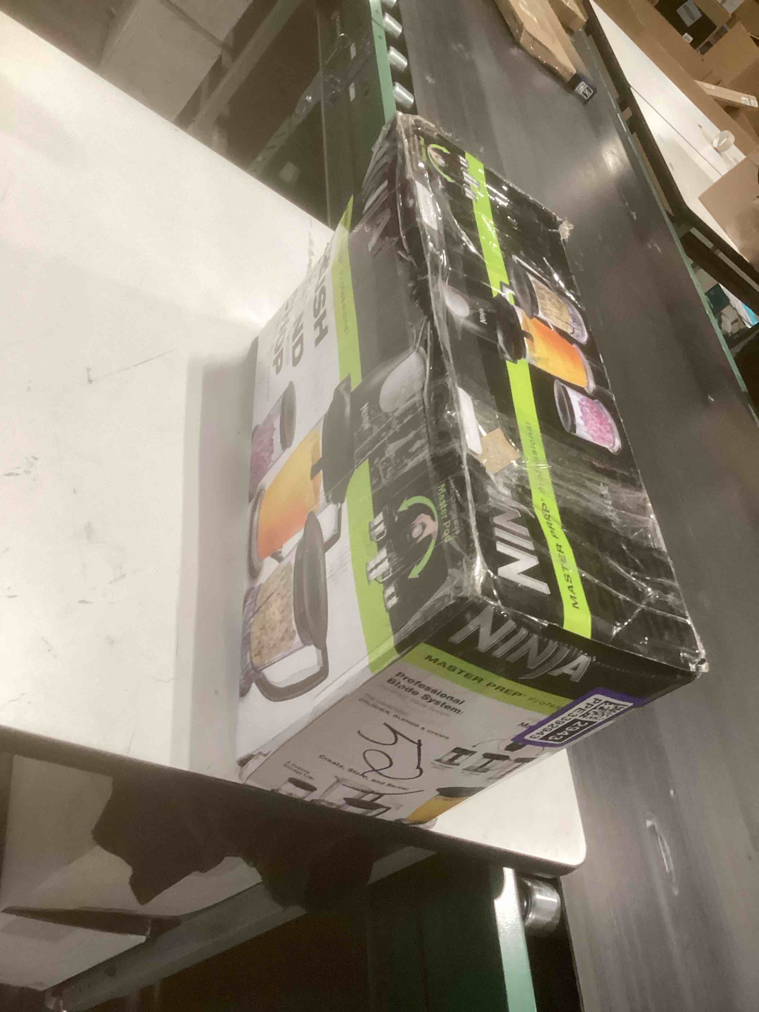 Condition photo showing As Is for Ninja QB1004 Blender/Food Processor with 450-Watt Base, 48oz Pitcher, 16oz Chopper Bowl, and 40oz Processor Bowl for Shakes, Smoothies, and Meal Prep,Black Black 48 ounces