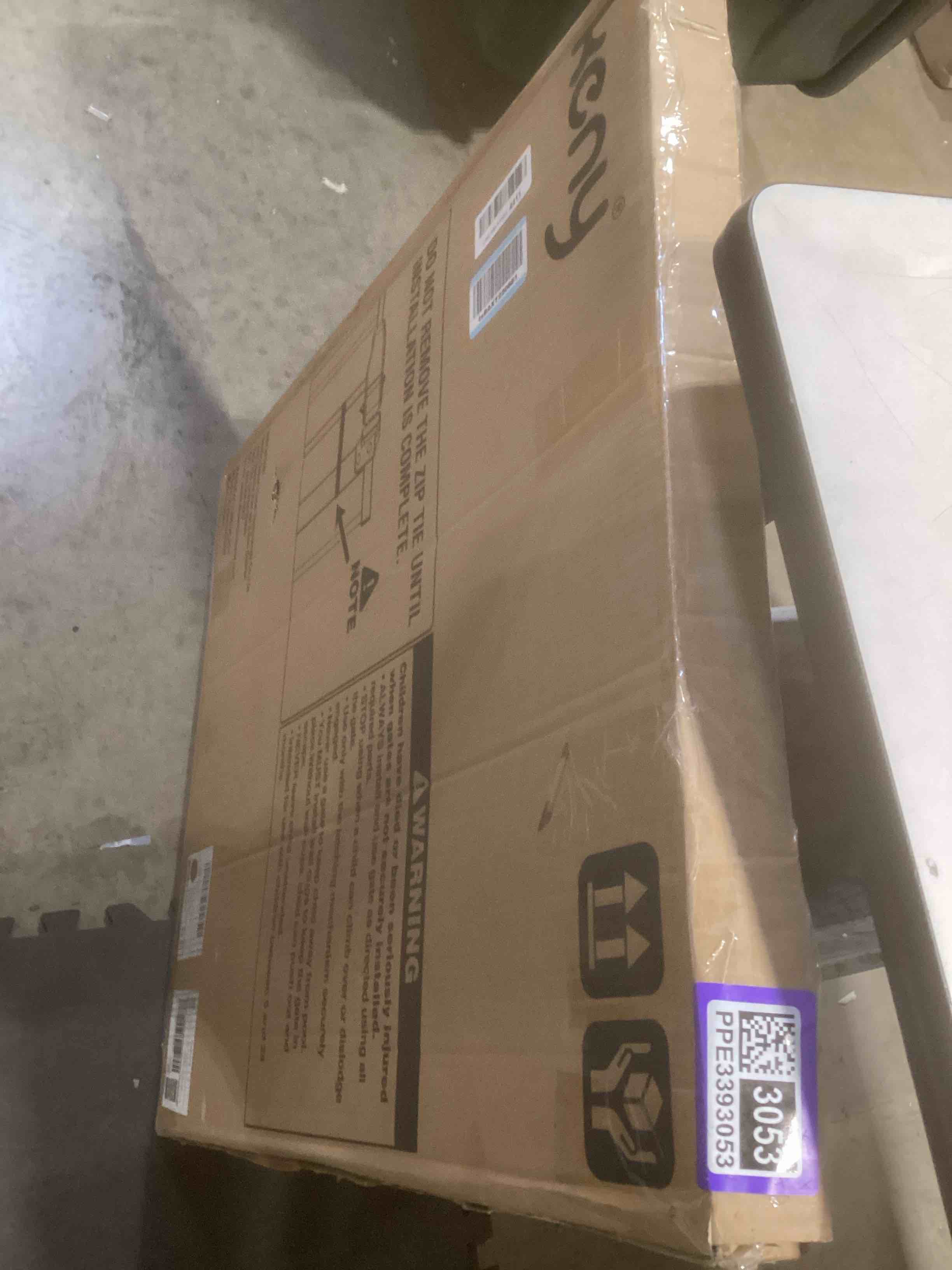 Condition photo showing Good Condition for keny 29"-55" Extra Wide Baby Gate, Pressure Mounted No Drilling Dog Gate for Stairs Doorways, Easy Walk Through Safety Gate for Babies or Pets, 30" Tall, Brown Brown 29-55"Wide, 30"Tall