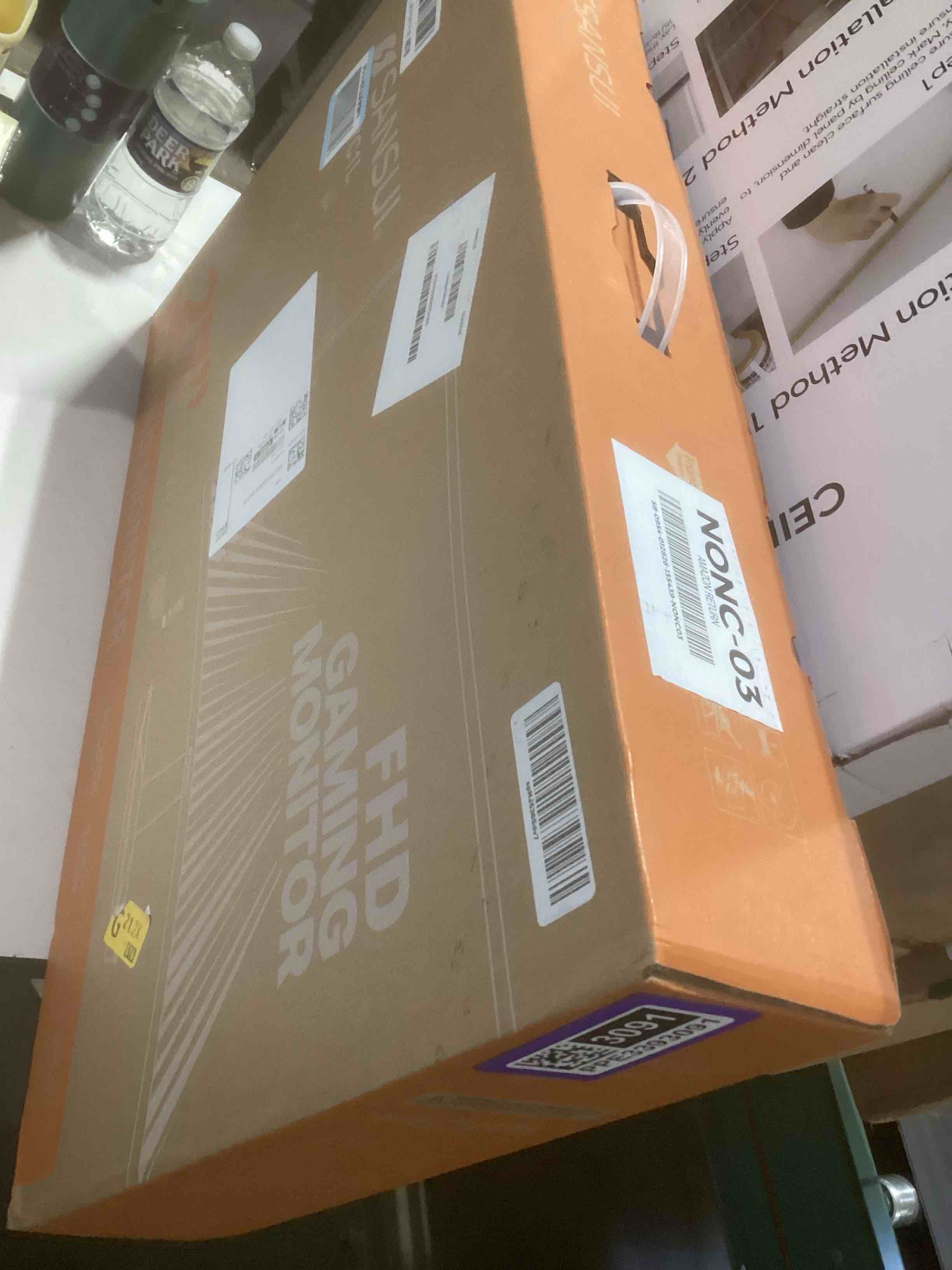 Condition photo showing As Is for SANSUI 27 Inch Curved 160Hz Gaming Monitor, 1500R Curved Computer Gaming Monitor FHD 1080P, 4000:1, 110% sRGB, FPS/RTS, 1Ms MPRT|FreeSync|HDR|Low Blue Light|HDMI DP| VESA Support, HDMI Cable Incl.