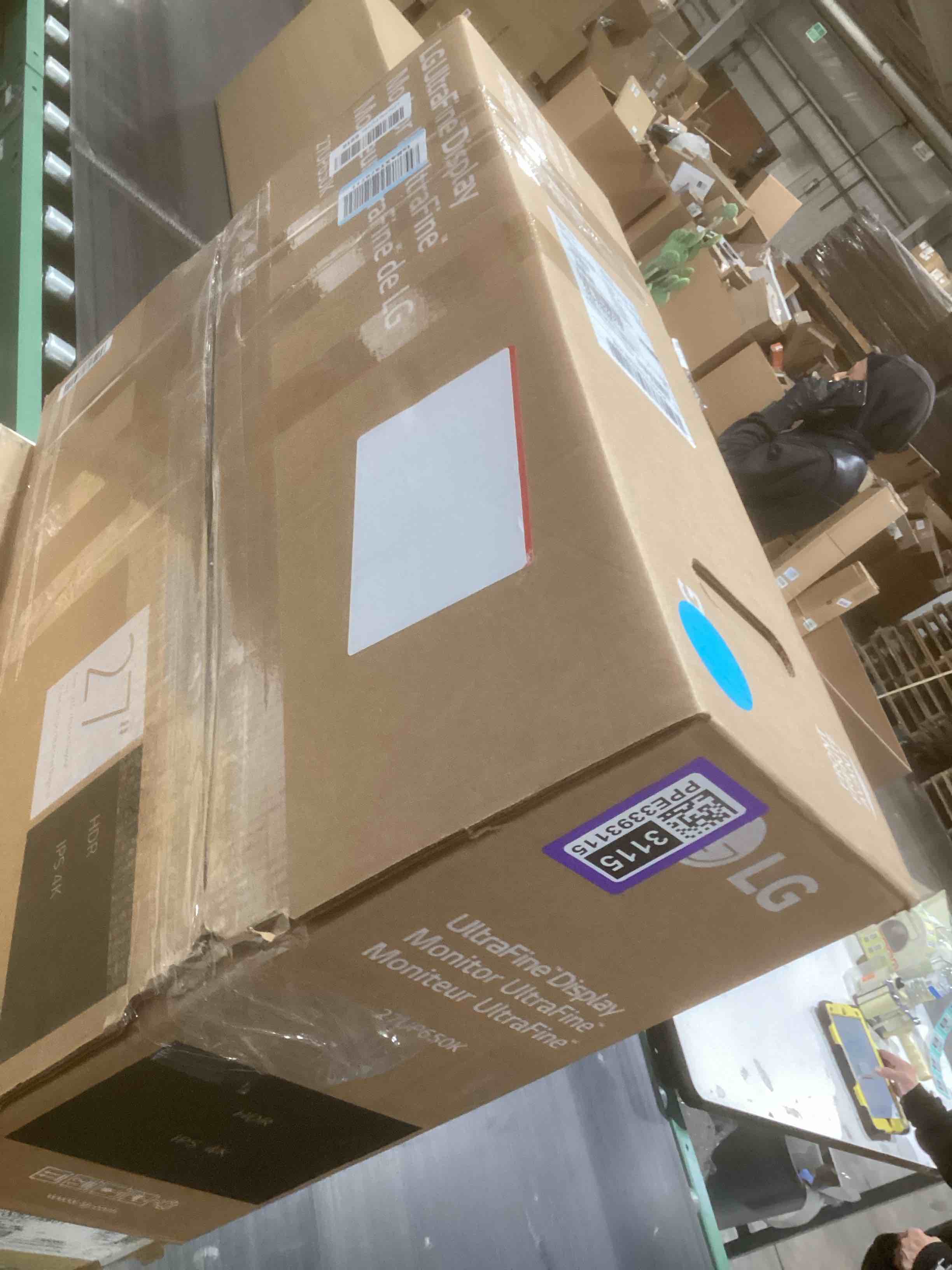 Condition photo showing As Is for LG 27UP650K-W 27-inch Ultrafine 4K UHD (3840 x 2160) IPS Computer Monitor, 60Hz, 5ms, DisplayHDR 400, Reader Mode, Flicker Safe, HDMI, DisplayPort, Tilt/Height/Pivot Adjustable Stand, White 27-inch and HDMI