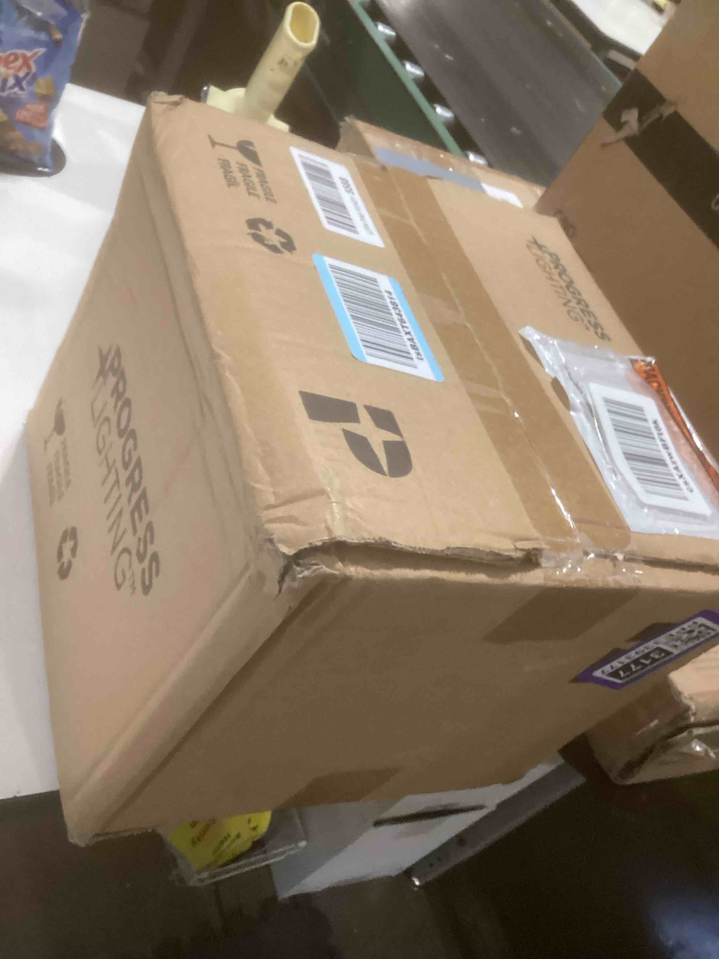 Condition photo showing Good Condition for Progress Lighting Briarwood Collection 1-Light Cerused Black Farmhouse Flush Mount Ceiling Light, 7.63x9.5x9.5 Textured Black