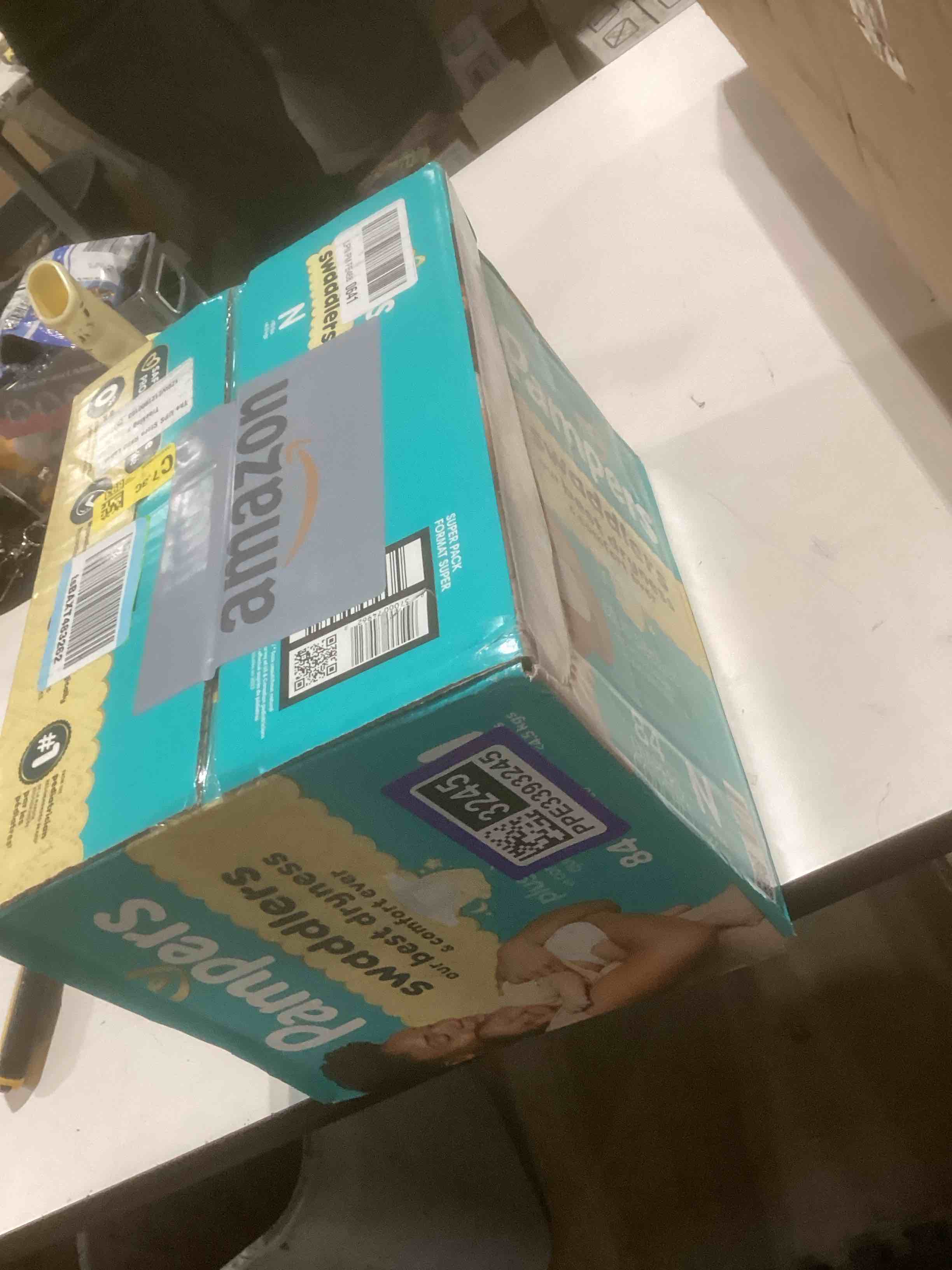 Condition photo showing New/Like New for Pampers Swaddlers Diapers, Size 0 (up to 10 lbs), 84 Count, Absorbent, Keeps Baby Dry and Comfortable, Skin Safe Disposable Baby Diaper (Packaging May Vary) Newborn 84