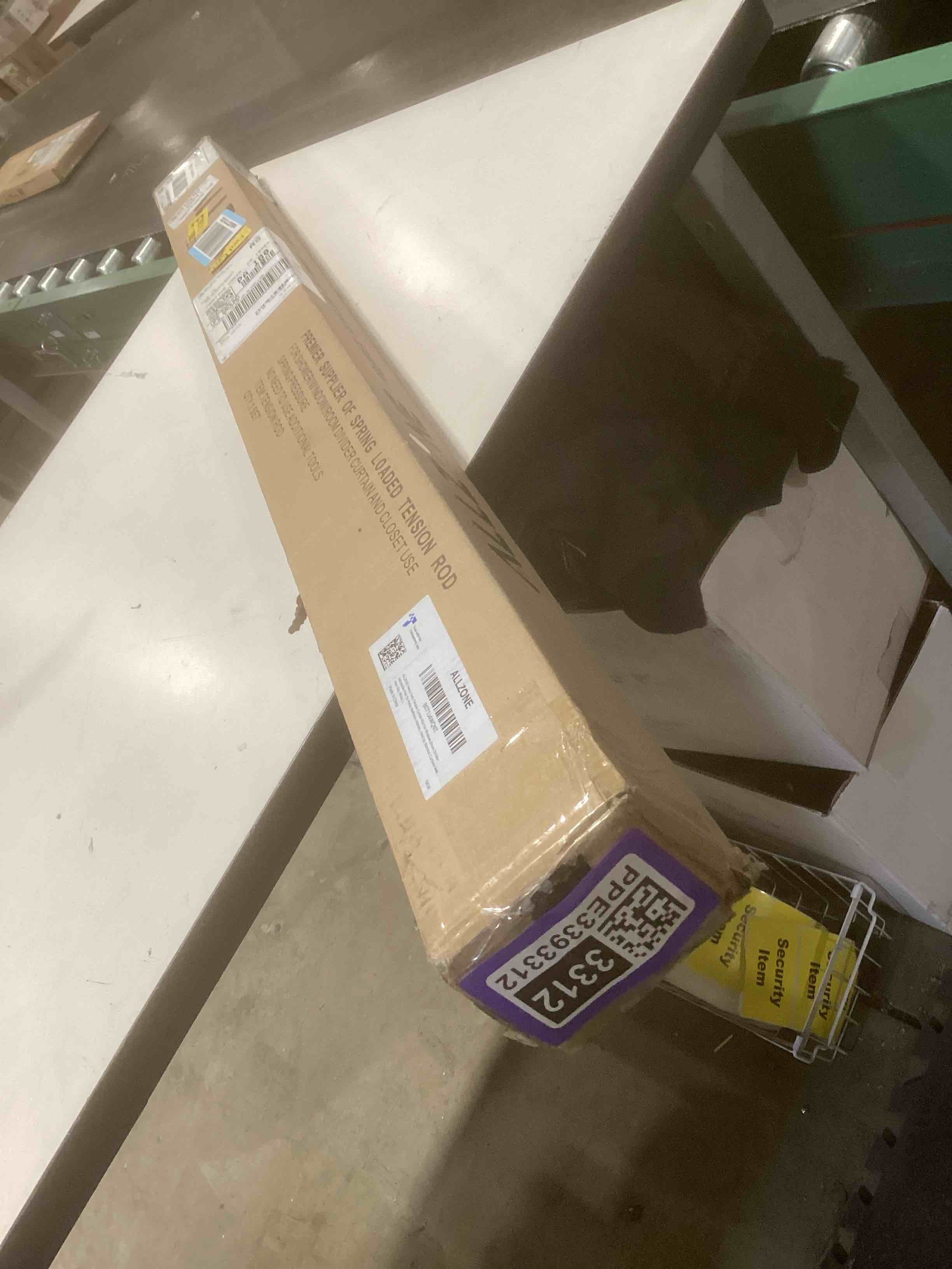 Condition photo showing item condition for ALLZONE Tension Curtain Rod for Window, 83-123 Inches, Heavy Duty Curtain Rods No Drilling, Non-Slip Bathroom Shower Tension Rod, Renter Friendly, Adjustable, Spring Loaded, Extra Long, White White 83-123 Inches