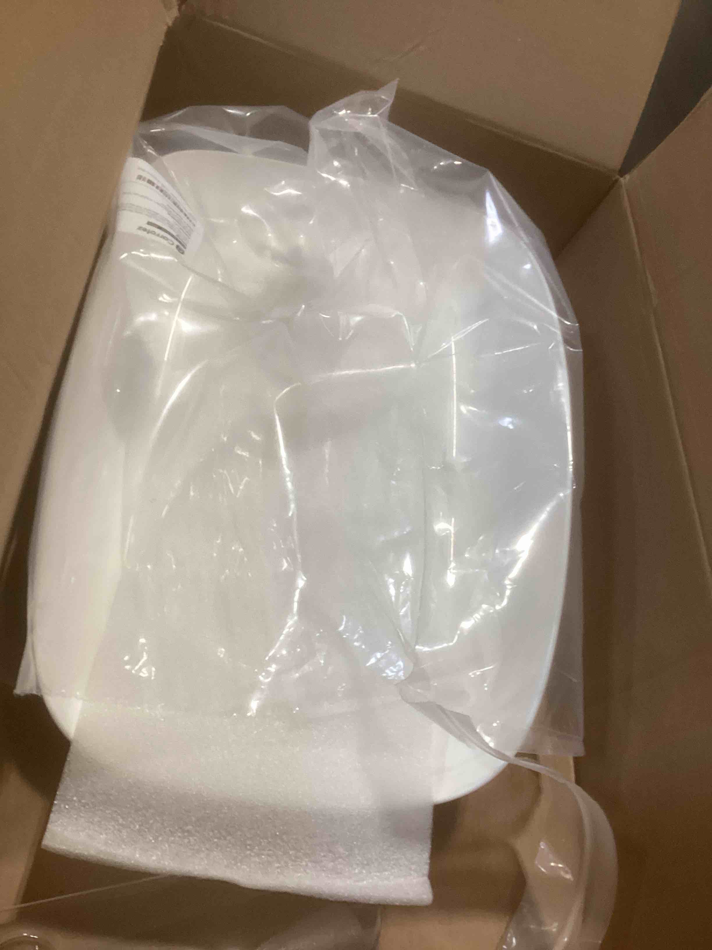 Condition photo showing As Is for carrotez Dish Drying Rack, Dish Rack, Dish Drainer with Swivel Spout for Kitchen Counter, Auto Water Drainage, Durable, Rustproof, White