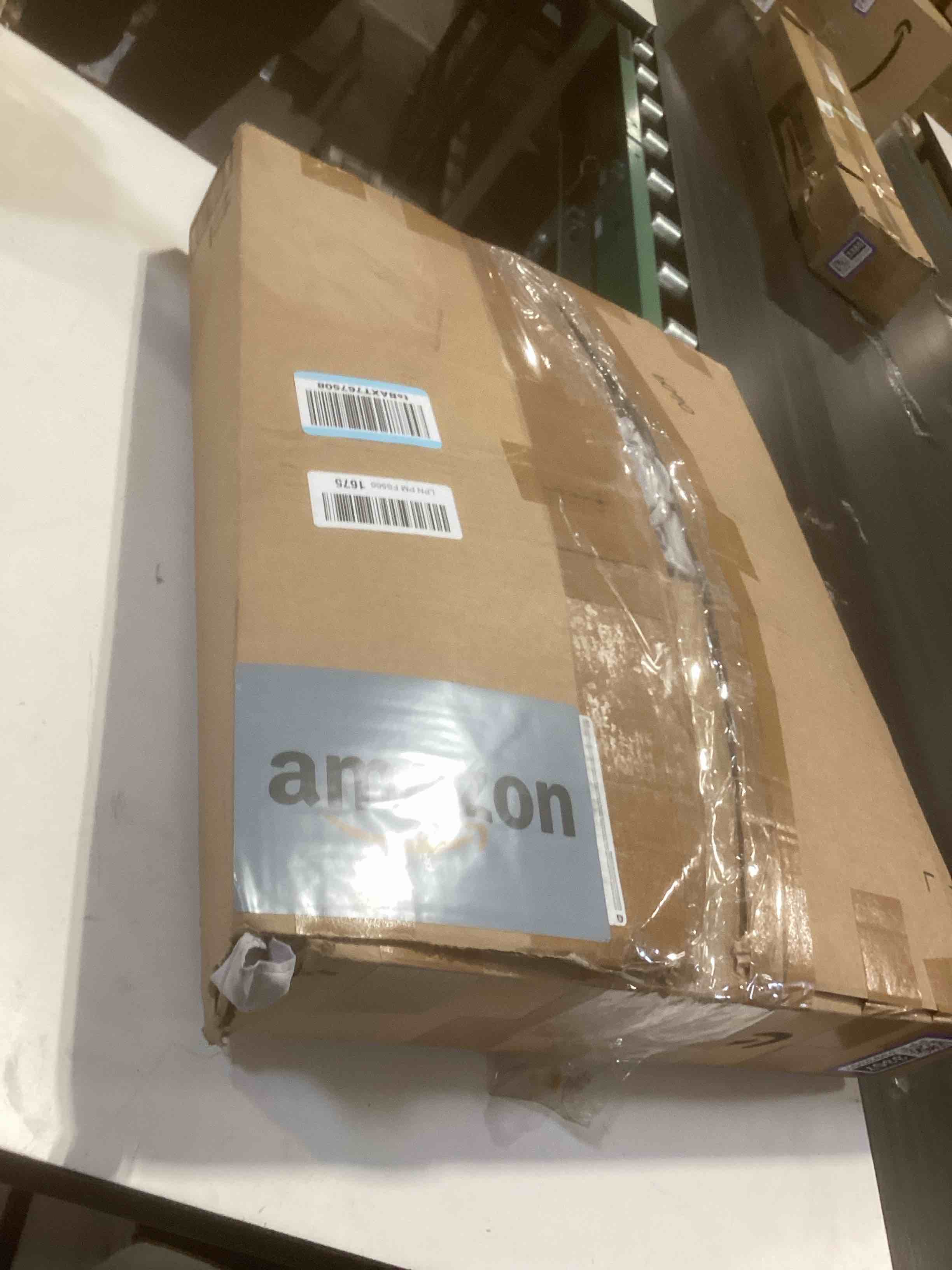 Condition photo showing As Is for WONGS BEDDING Grey Textured Comforter Set Queen,3 Pieces Ruffle Farmhouse Shabby Chic Comforter for Queen Bed,Soft Seersucker Boho Bedding Set with 1 Ruffle Comforter,2 Tufted Pillowcases 90"×90" Queen Grey