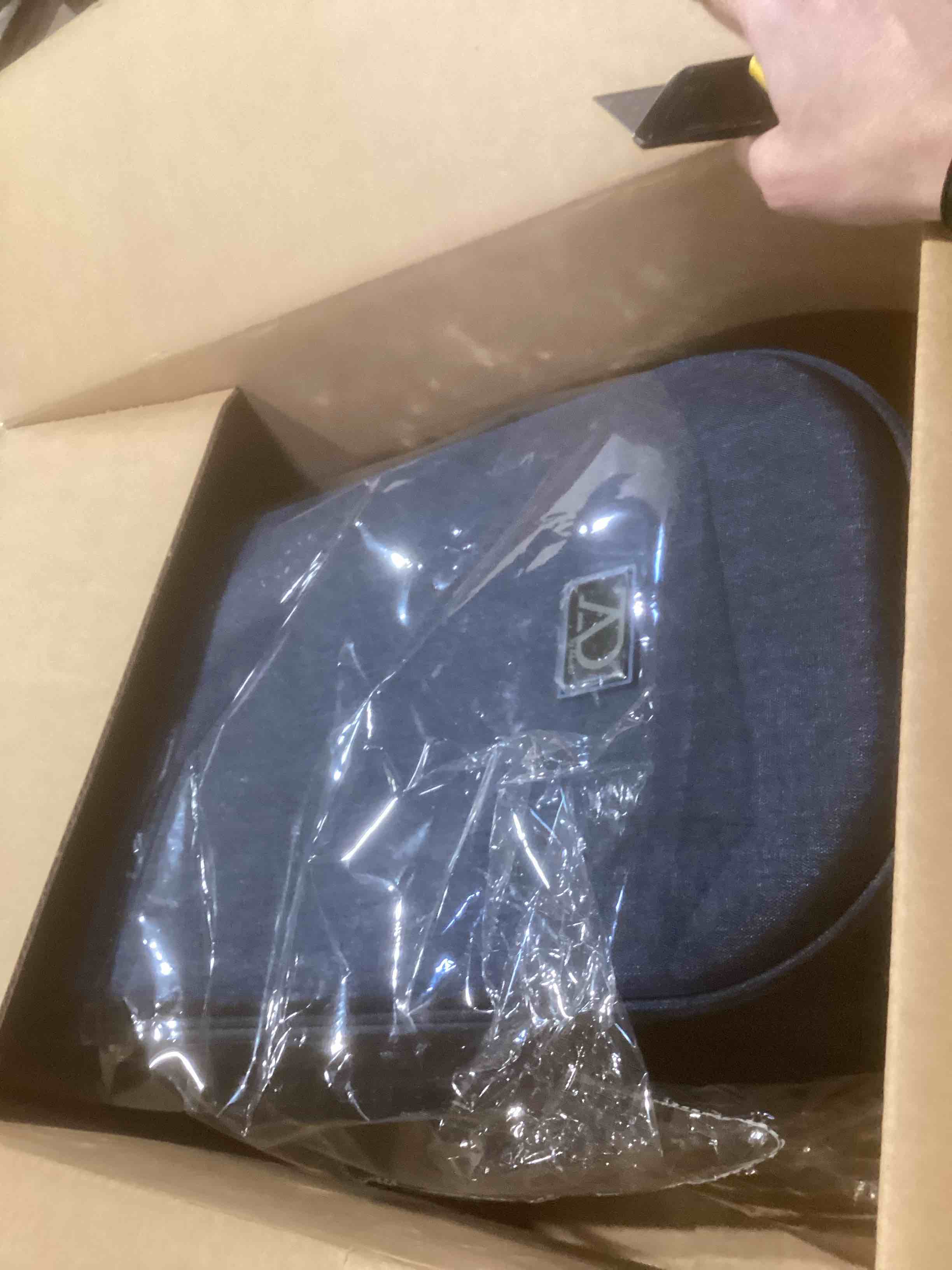 Condition photo showing Good Condition for Extra Large Wig Travel Box with Top Handle, Shoulder Strap and Double Zipper, Carrying Case with Removable Head-Holding Base - (Denim Navy) Design